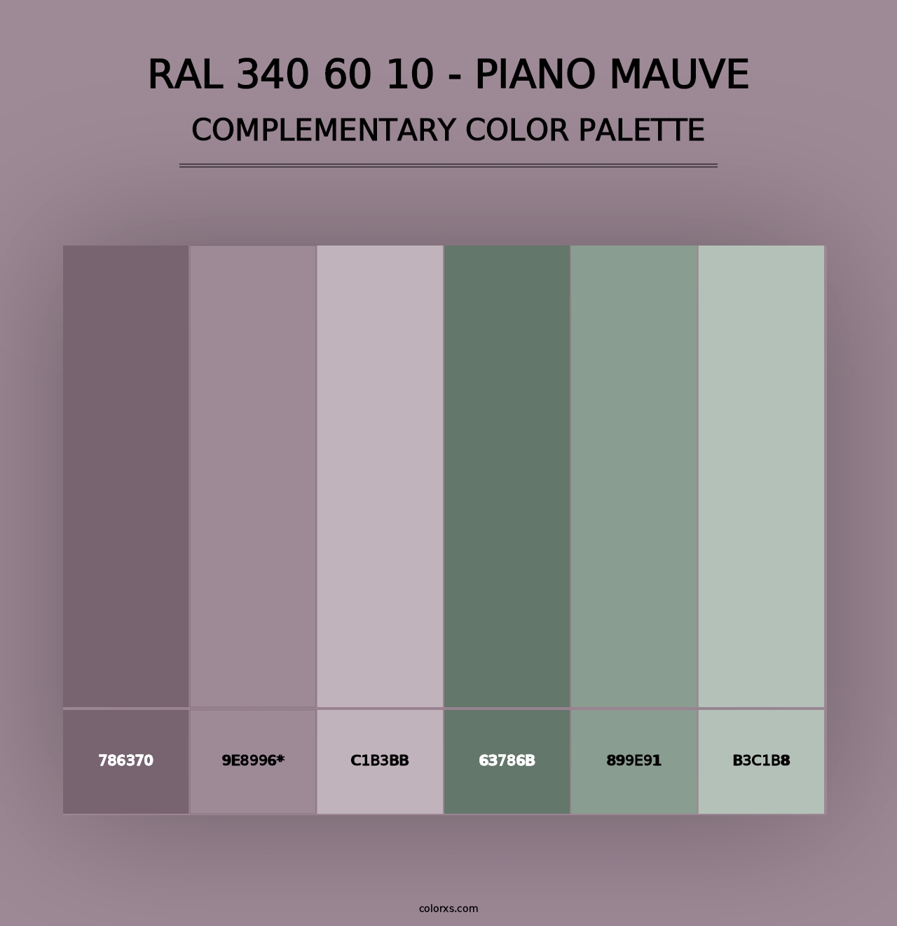 RAL 340 60 10 - Piano Mauve - Complementary Color Palette