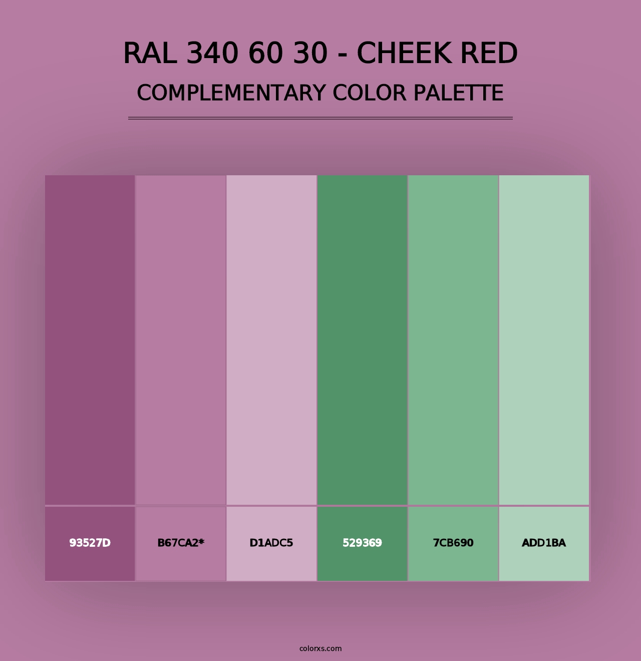 RAL 340 60 30 - Cheek Red - Complementary Color Palette