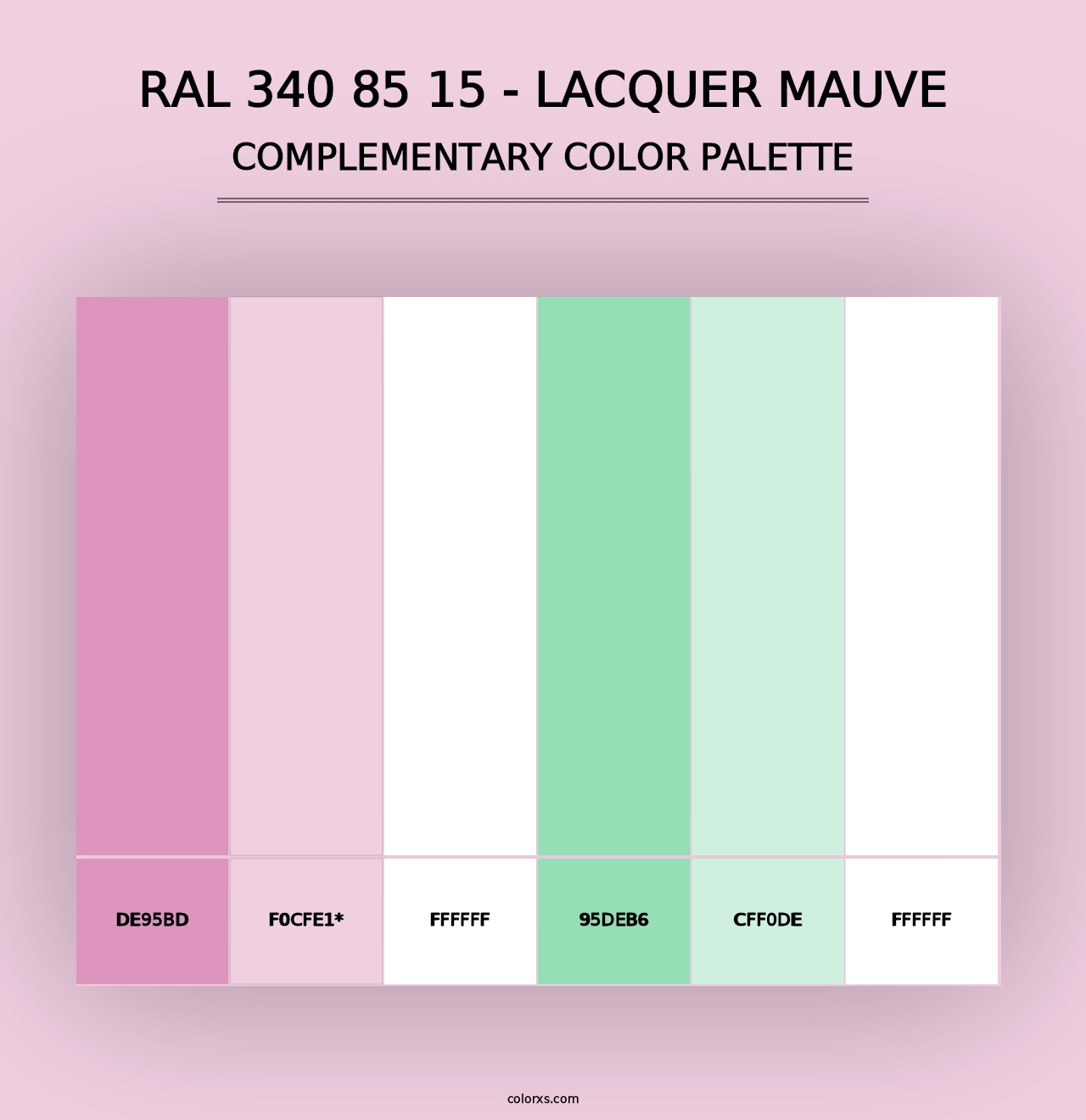 RAL 340 85 15 - Lacquer Mauve - Complementary Color Palette