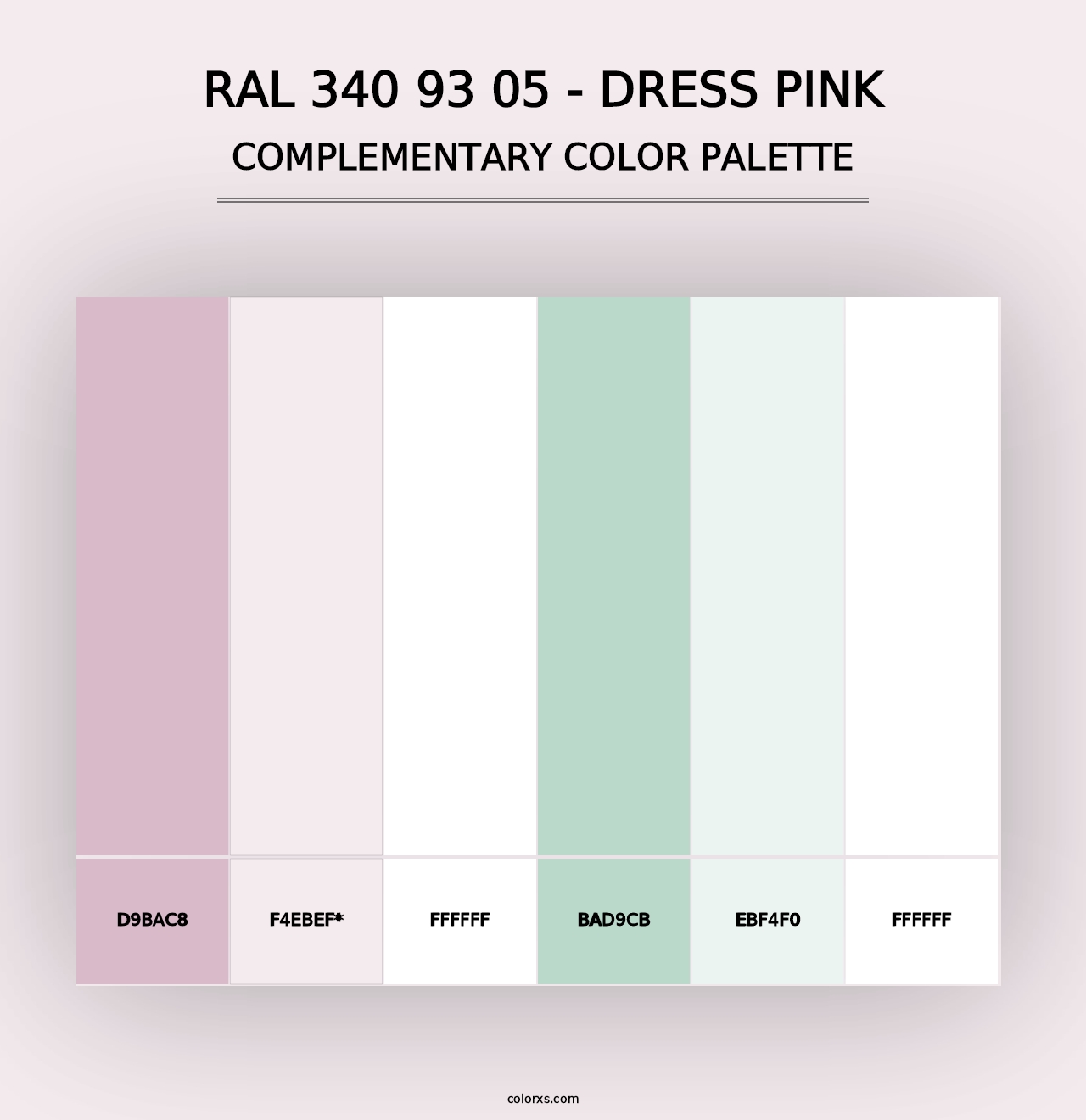 RAL 340 93 05 - Dress Pink - Complementary Color Palette