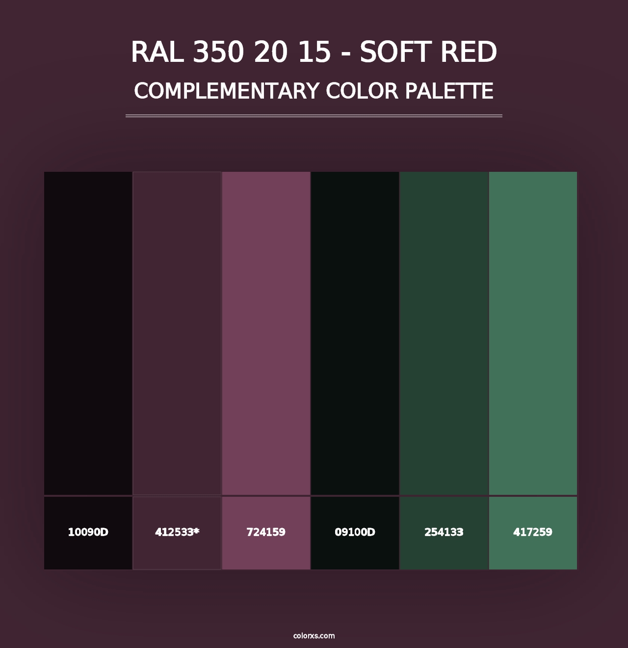 RAL 350 20 15 - Soft Red - Complementary Color Palette