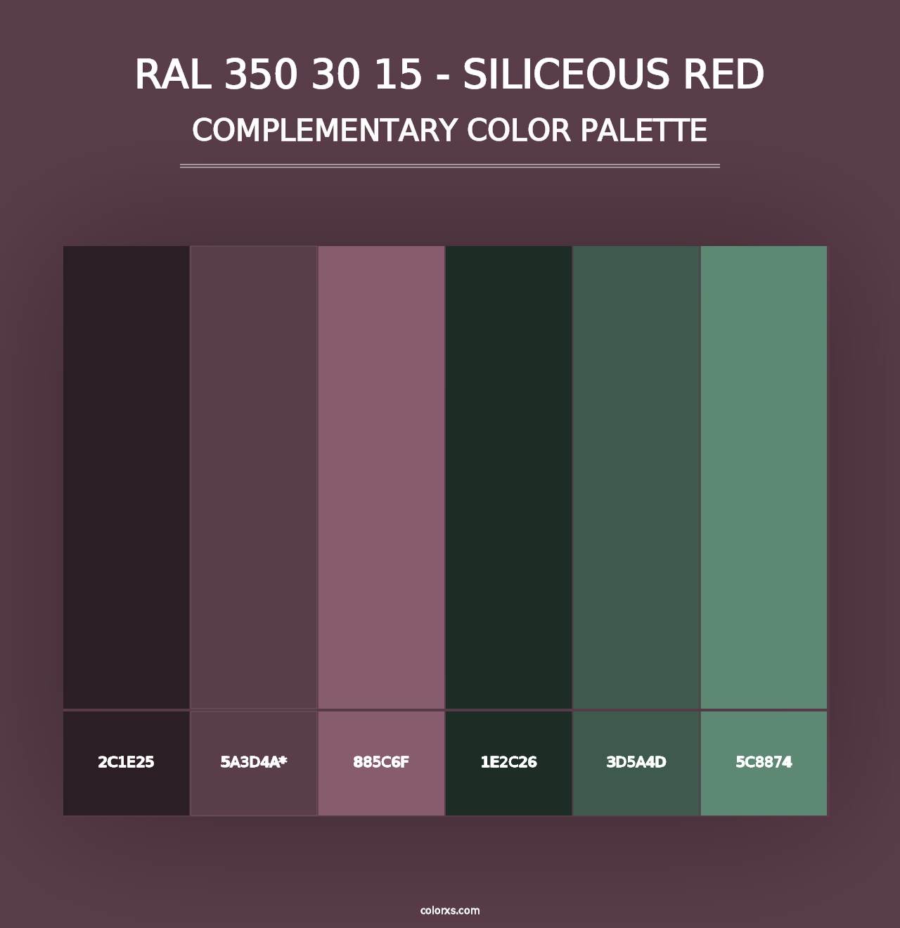 RAL 350 30 15 - Siliceous Red - Complementary Color Palette