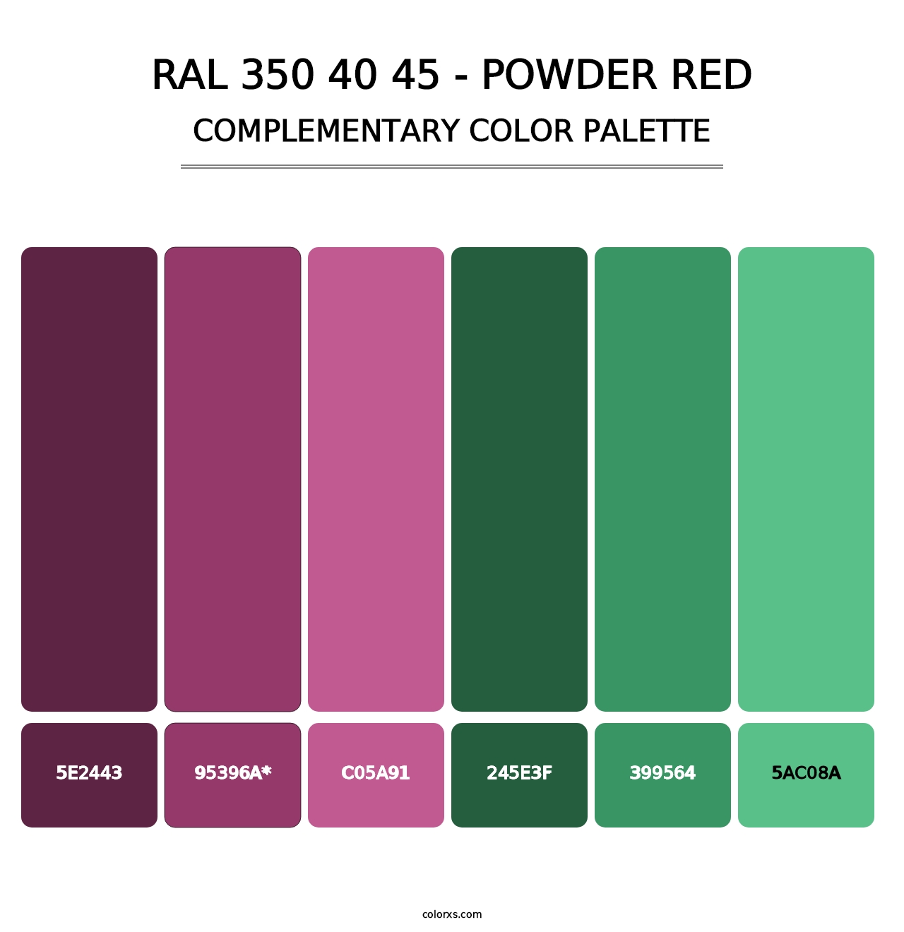 RAL 350 40 45 - Powder Red - Complementary Color Palette