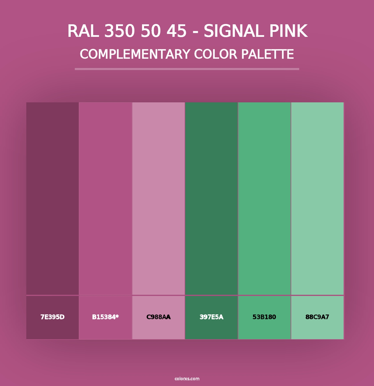 RAL 350 50 45 - Signal Pink - Complementary Color Palette