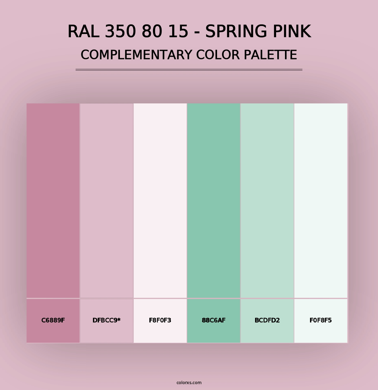 RAL 350 80 15 - Spring Pink - Complementary Color Palette