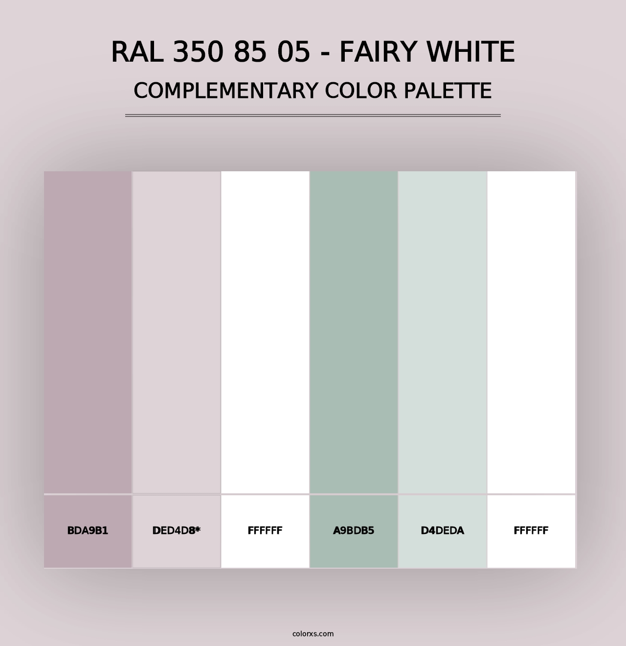 RAL 350 85 05 - Fairy White - Complementary Color Palette