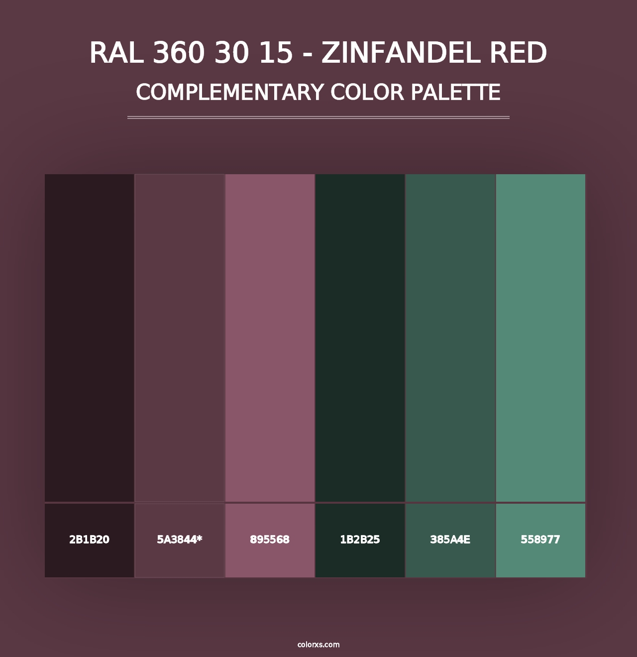 RAL 360 30 15 - Zinfandel Red - Complementary Color Palette