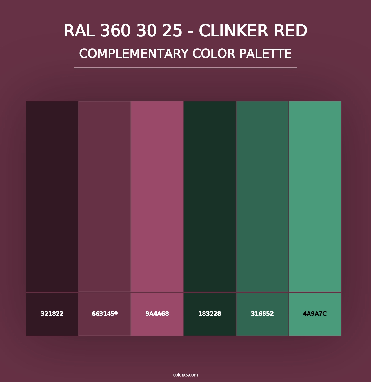 RAL 360 30 25 - Clinker Red - Complementary Color Palette