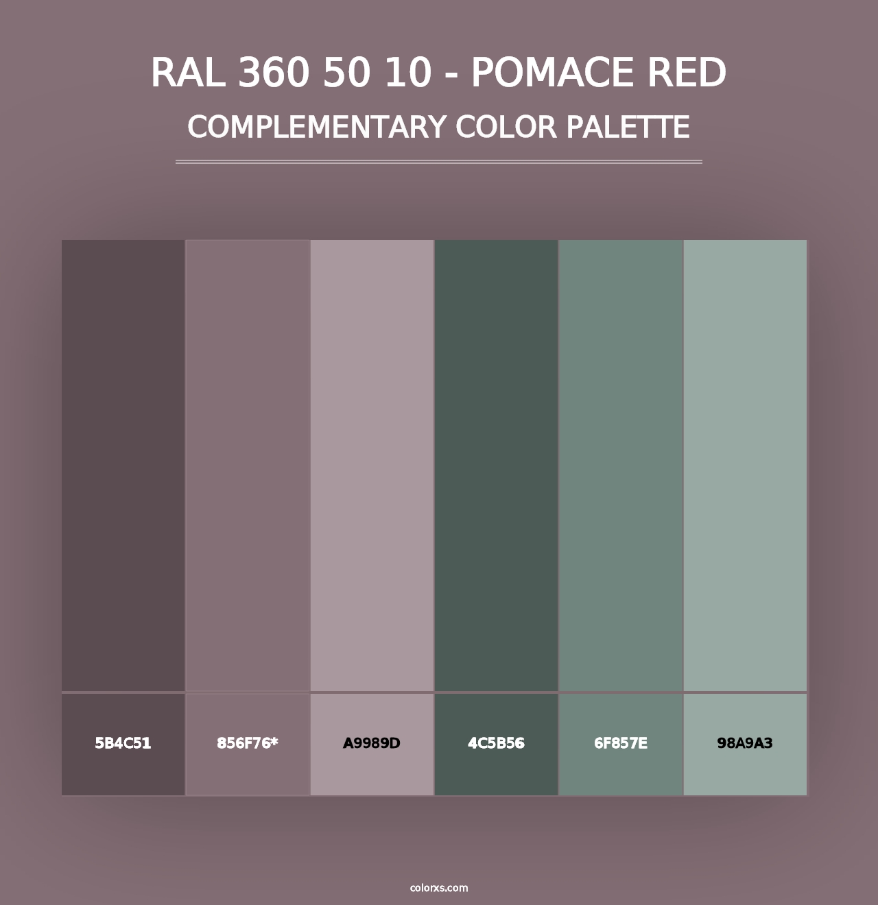 RAL 360 50 10 - Pomace Red - Complementary Color Palette