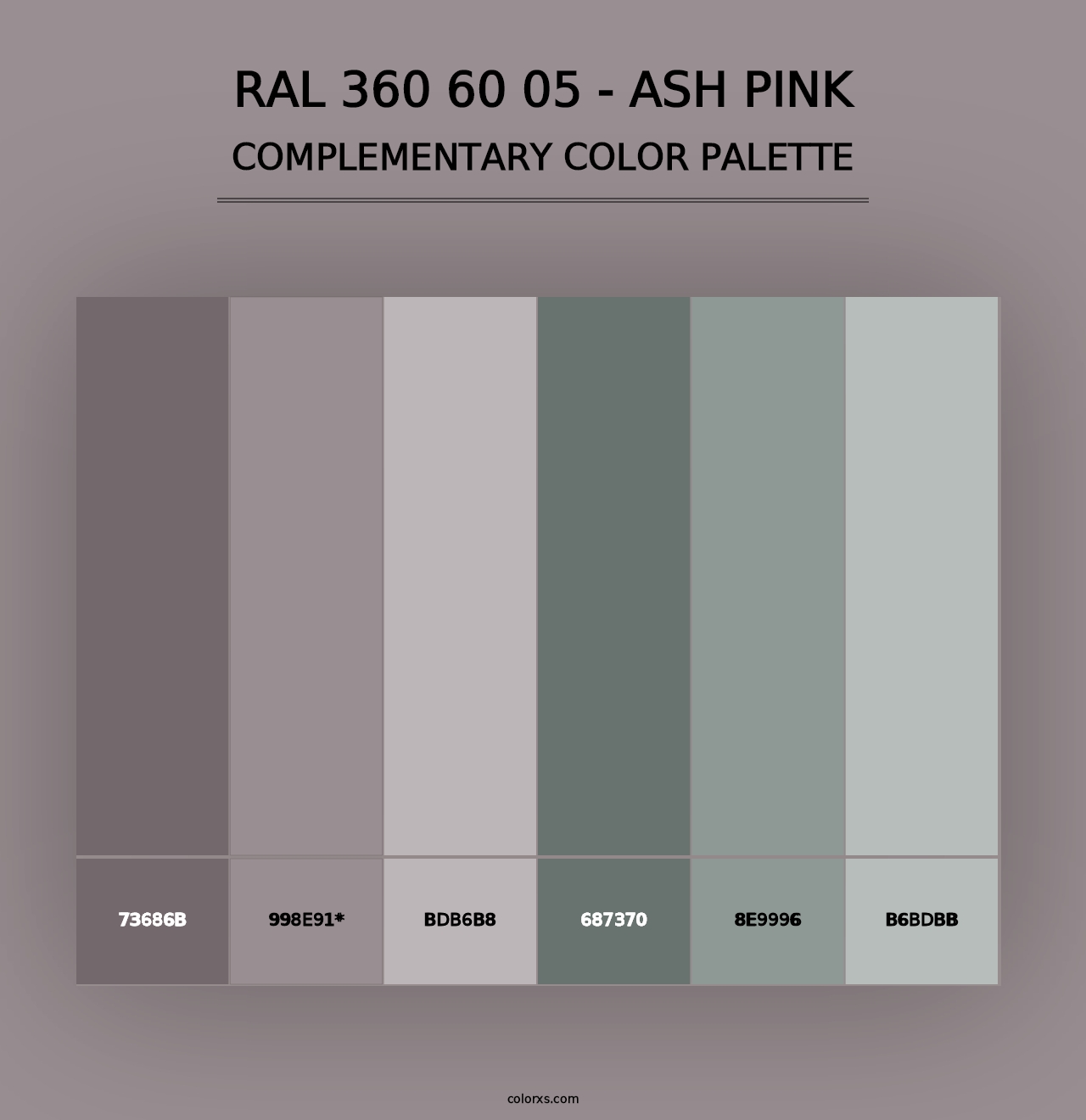 RAL 360 60 05 - Ash Pink - Complementary Color Palette