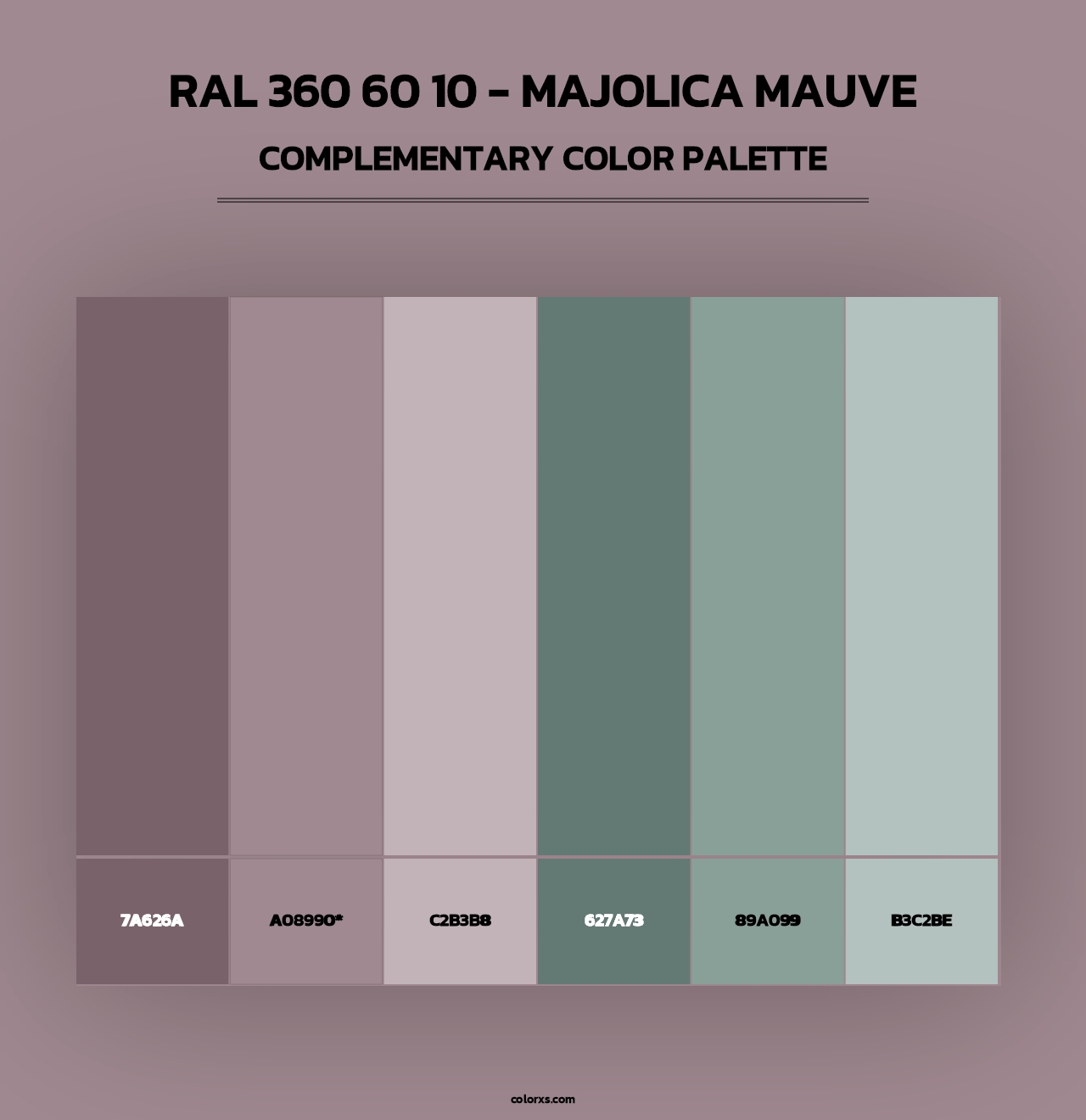 RAL 360 60 10 - Majolica Mauve - Complementary Color Palette