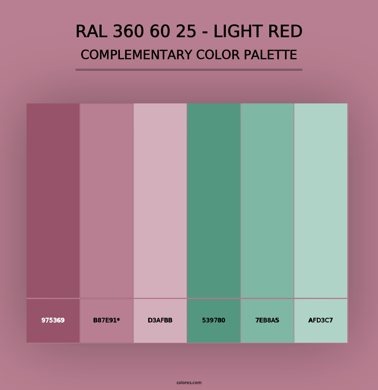 RAL 360 60 25 - Light Red - Complementary Color Palette