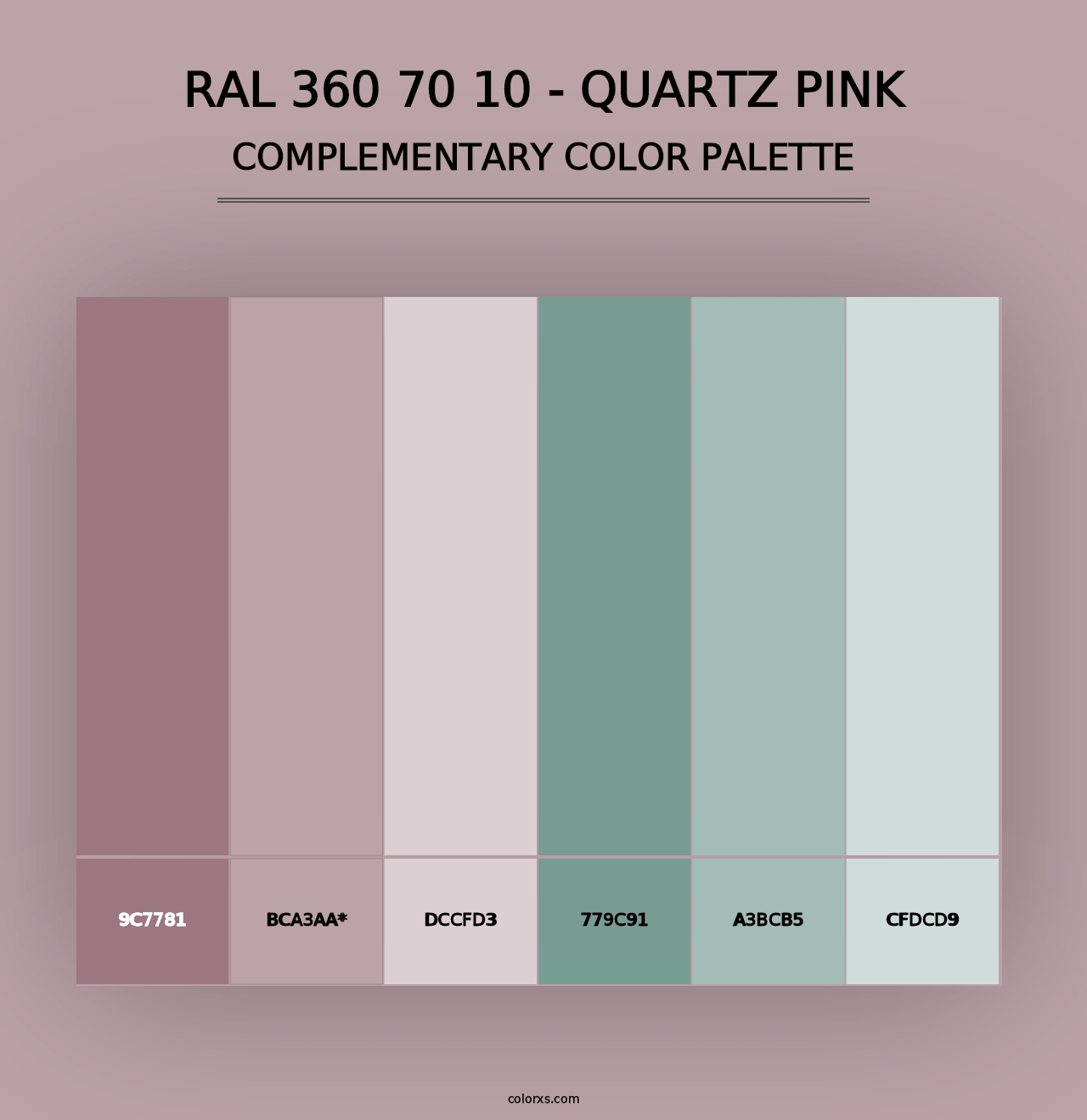 RAL 360 70 10 - Quartz Pink - Complementary Color Palette