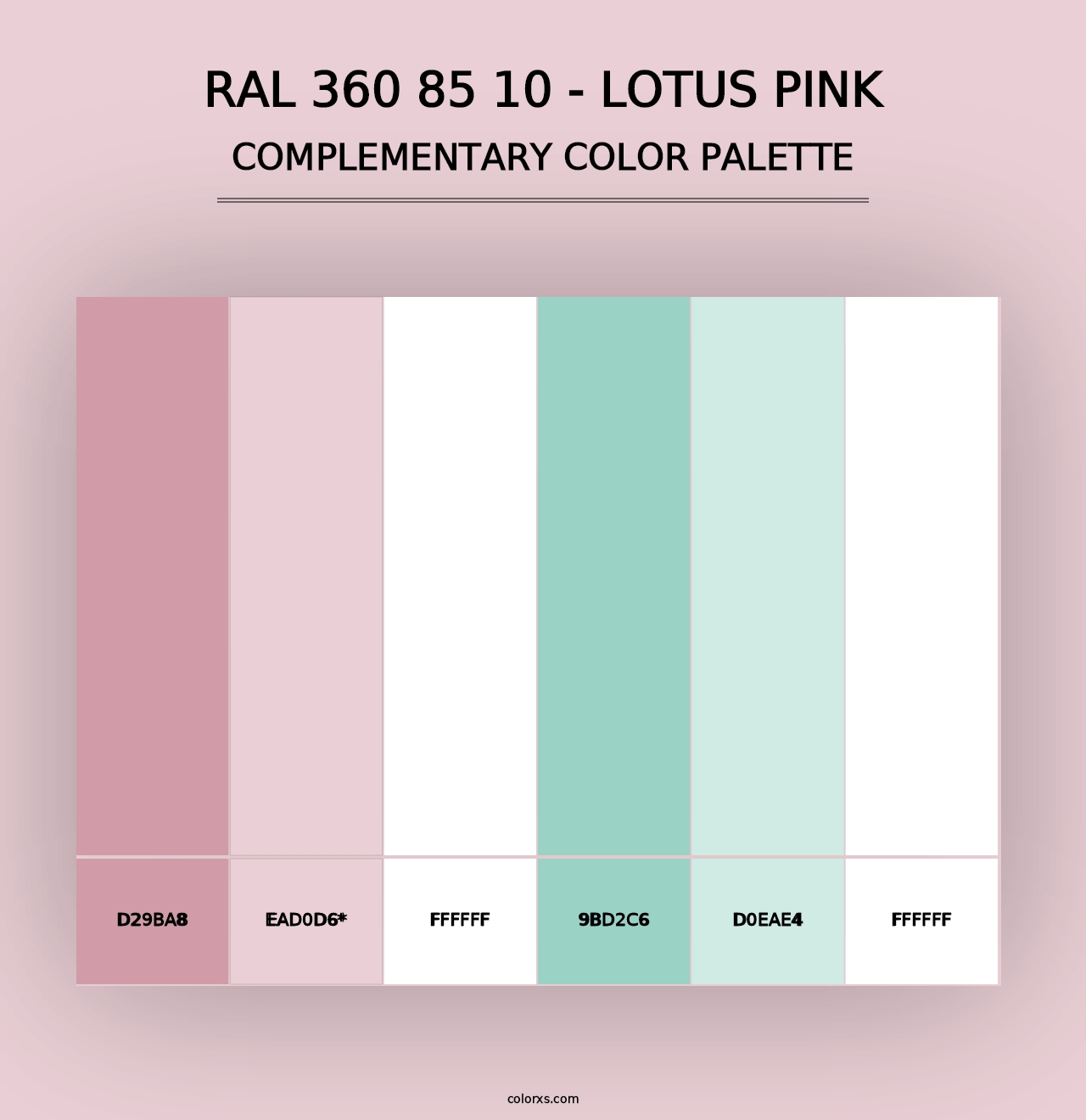 RAL 360 85 10 - Lotus Pink - Complementary Color Palette