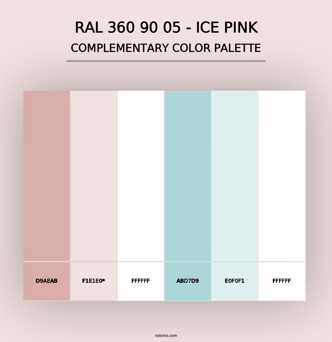 RAL 360 90 05 - Ice Pink - Complementary Color Palette