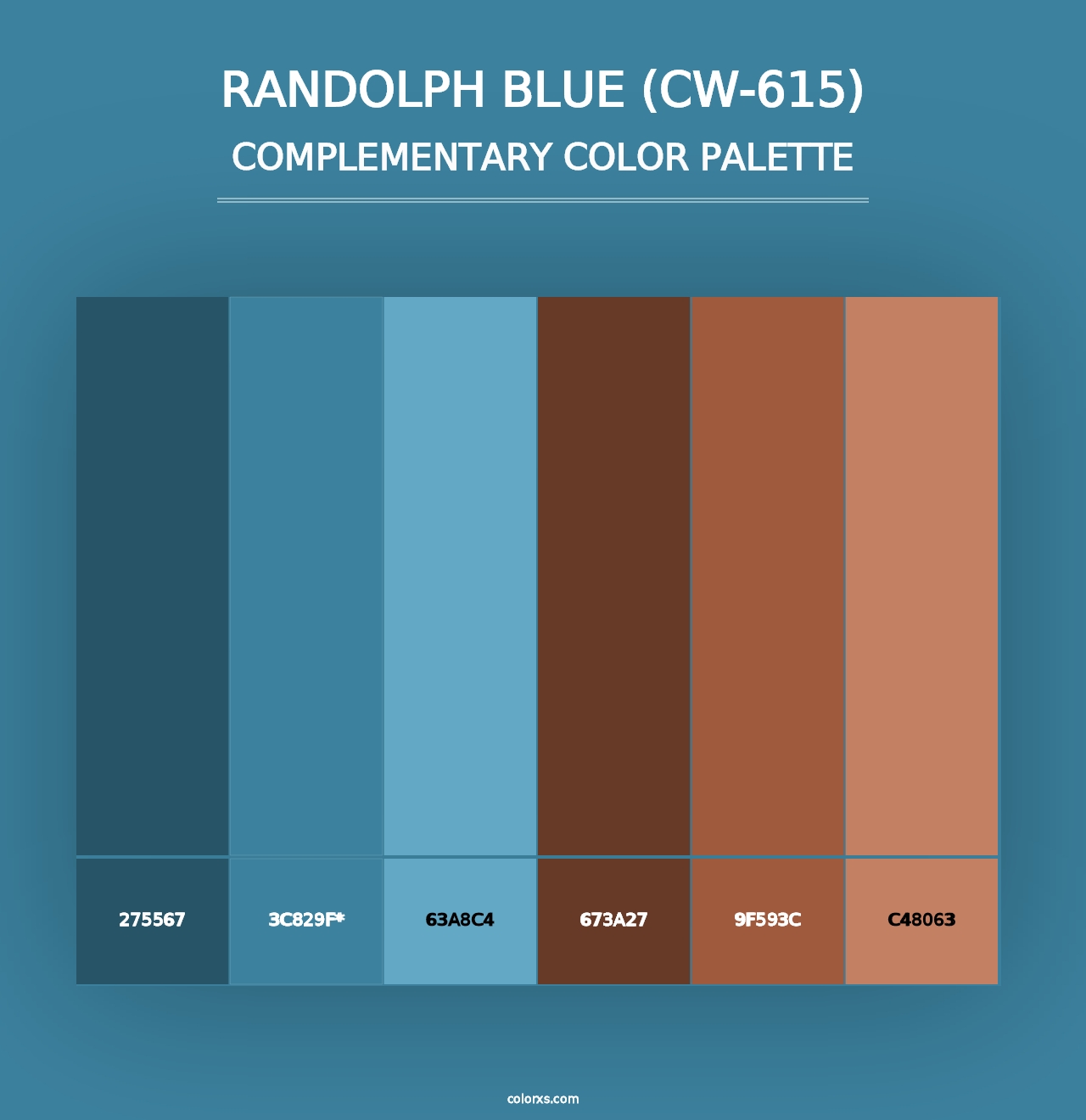 Randolph Blue (CW-615) - Complementary Color Palette