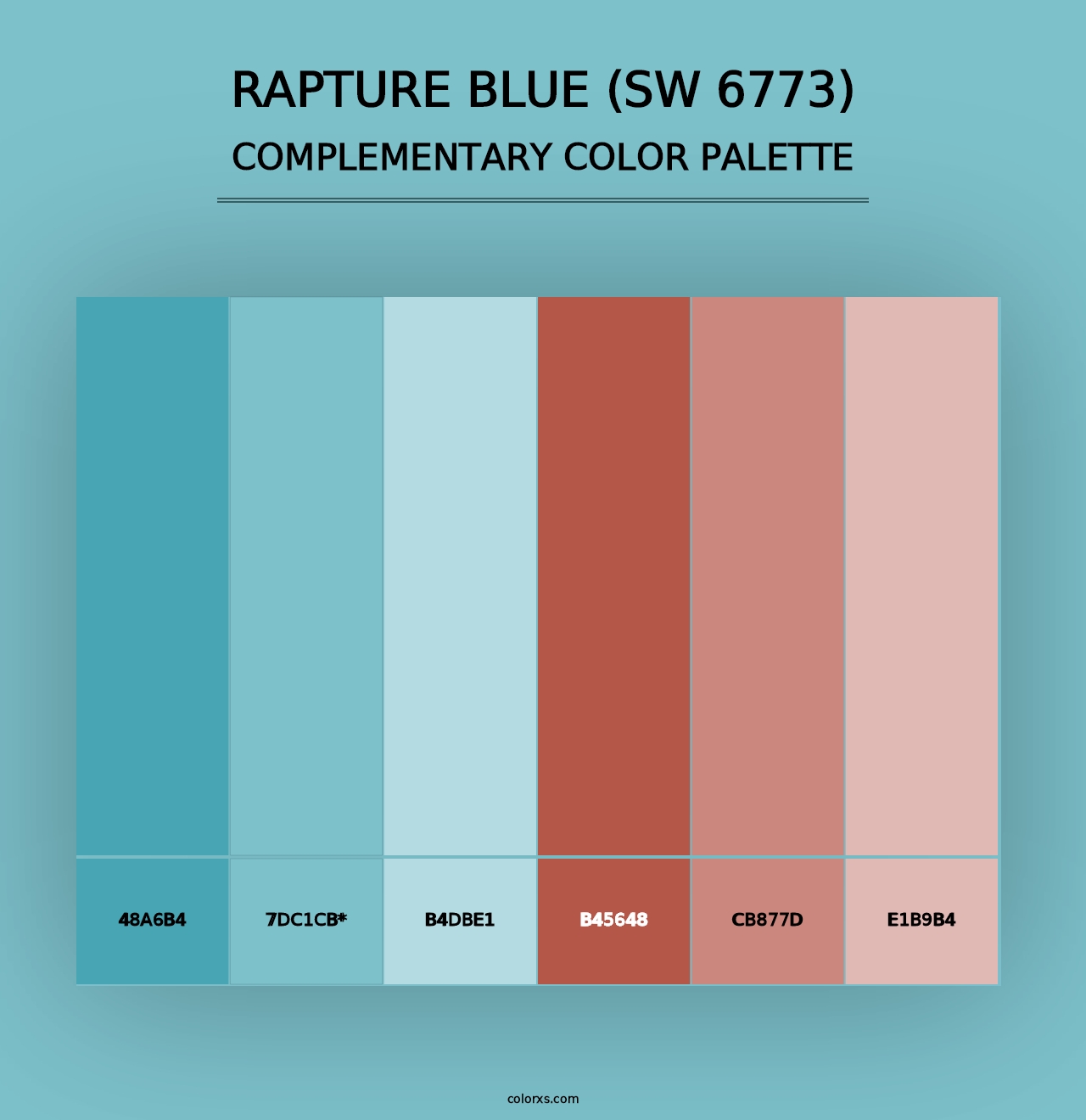 Rapture Blue (SW 6773) - Complementary Color Palette