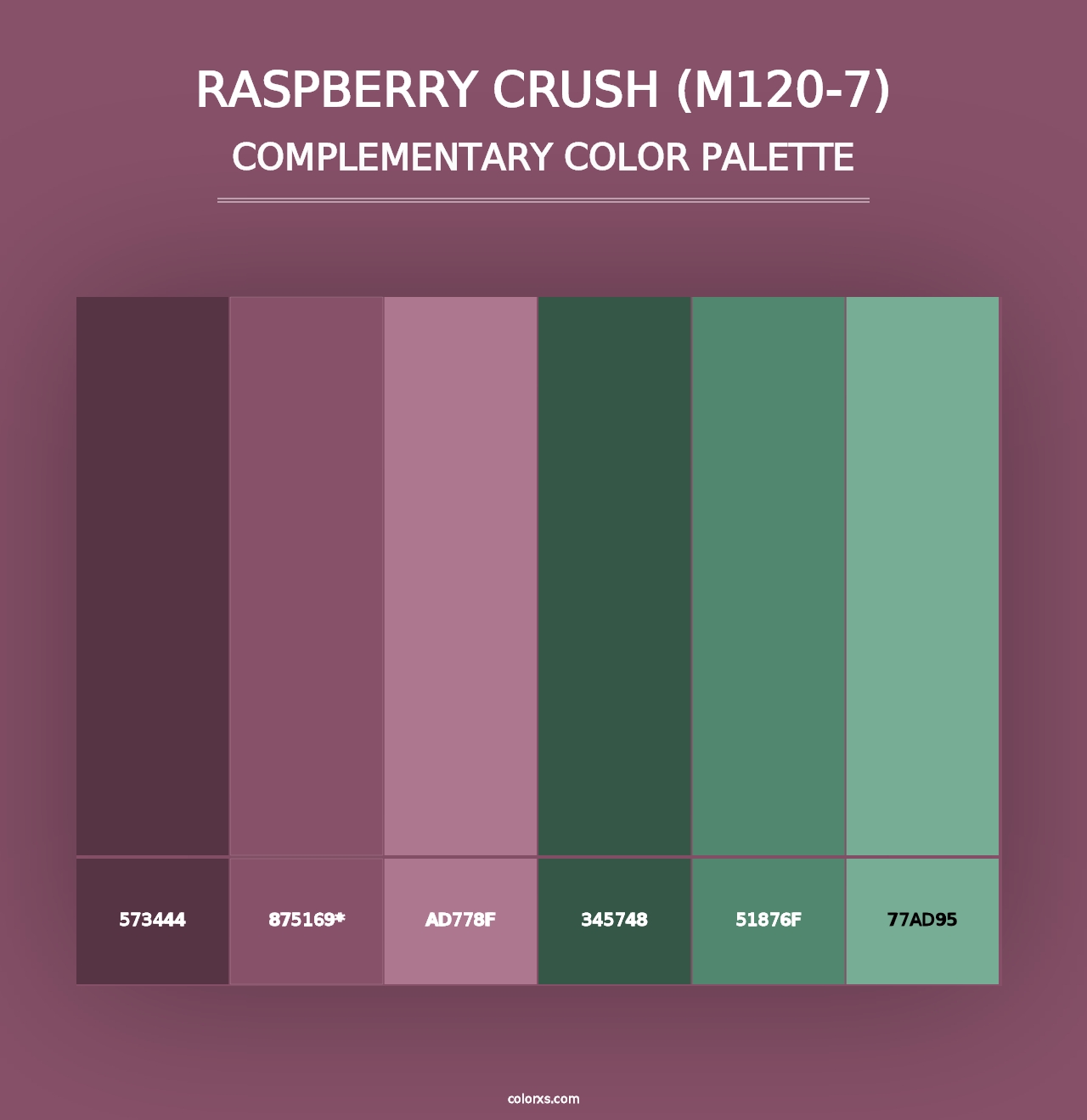 Raspberry Crush (M120-7) - Complementary Color Palette