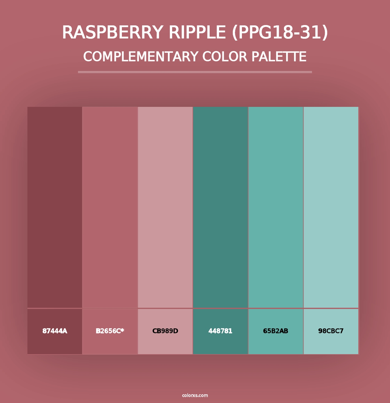 Raspberry Ripple (PPG18-31) - Complementary Color Palette