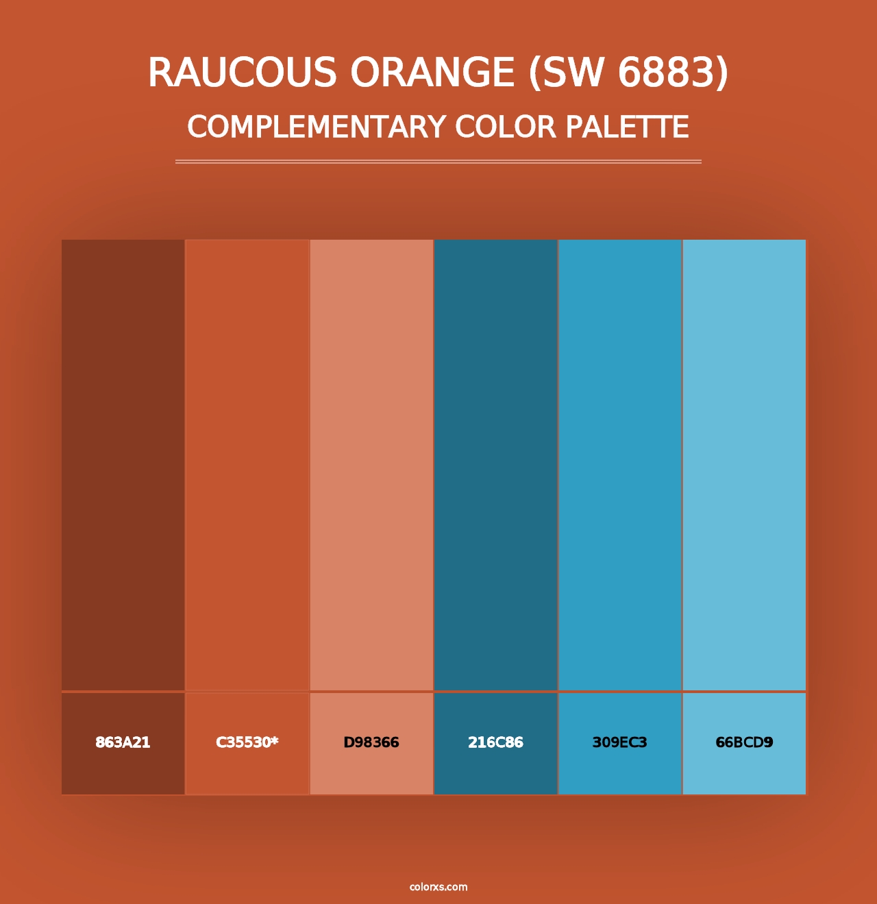 Raucous Orange (SW 6883) - Complementary Color Palette