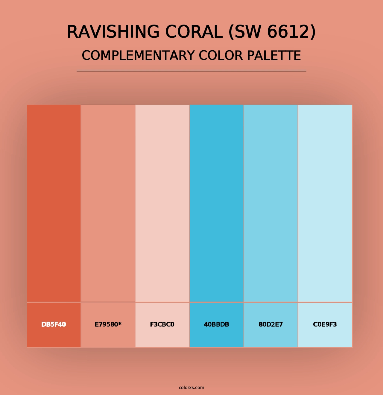 Ravishing Coral (SW 6612) - Complementary Color Palette