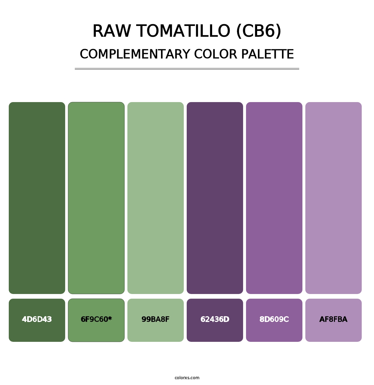 Raw Tomatillo (CB6) - Complementary Color Palette