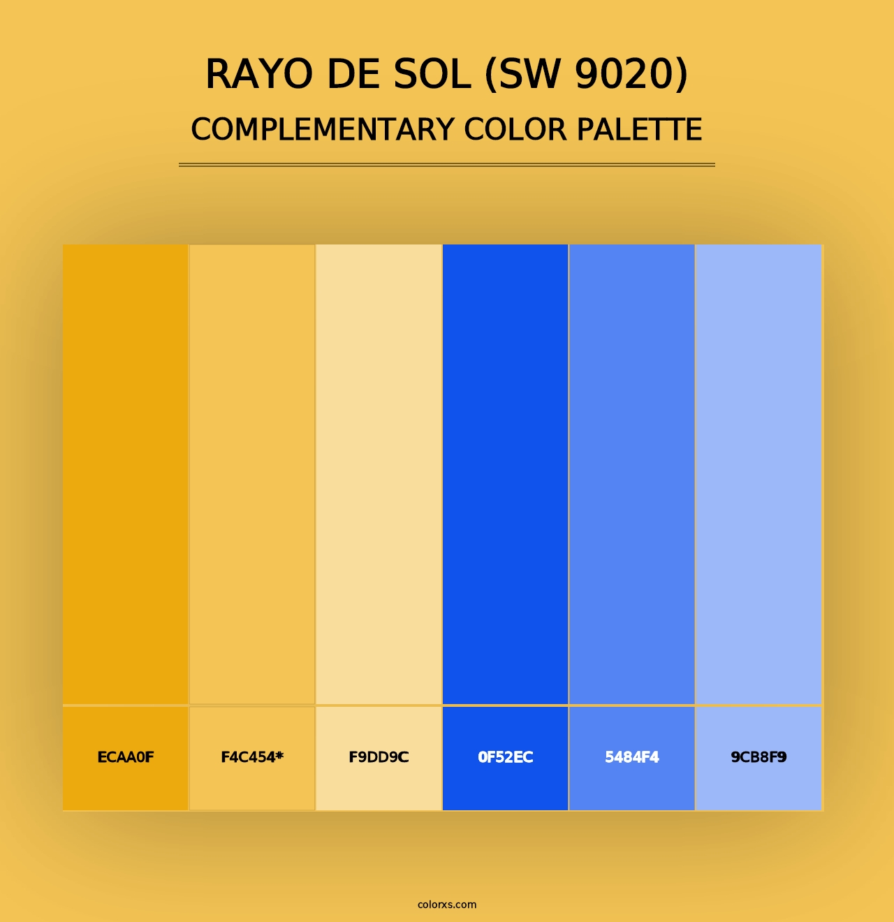 Rayo de Sol (SW 9020) - Complementary Color Palette