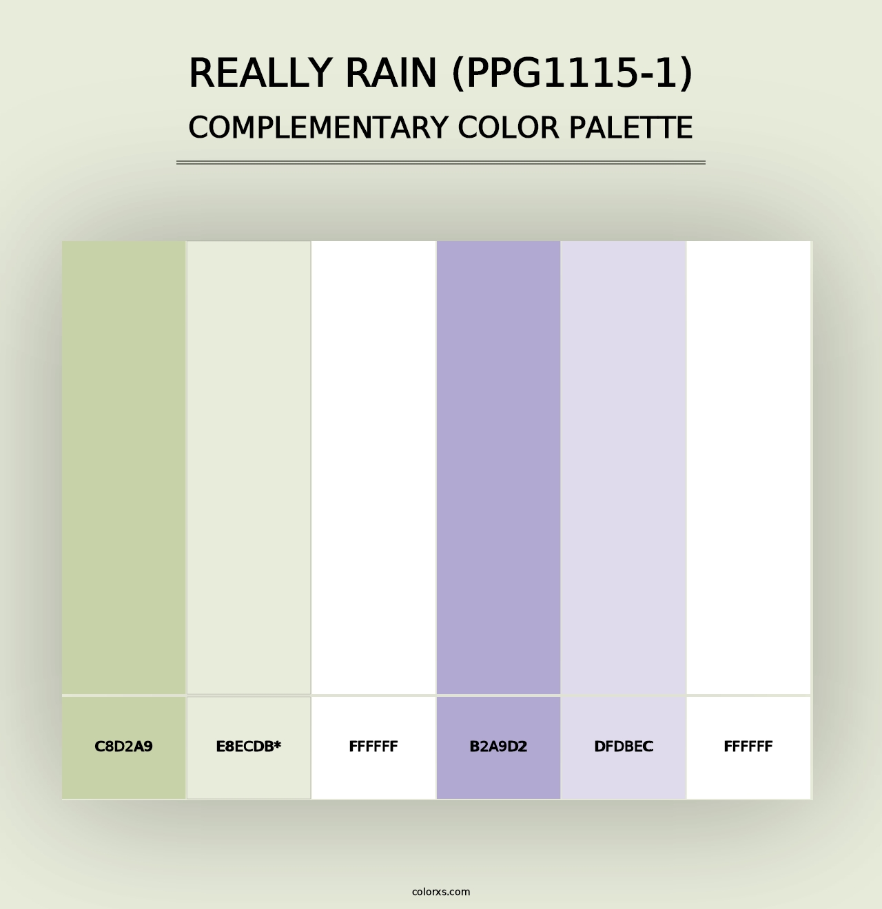 Really Rain (PPG1115-1) - Complementary Color Palette