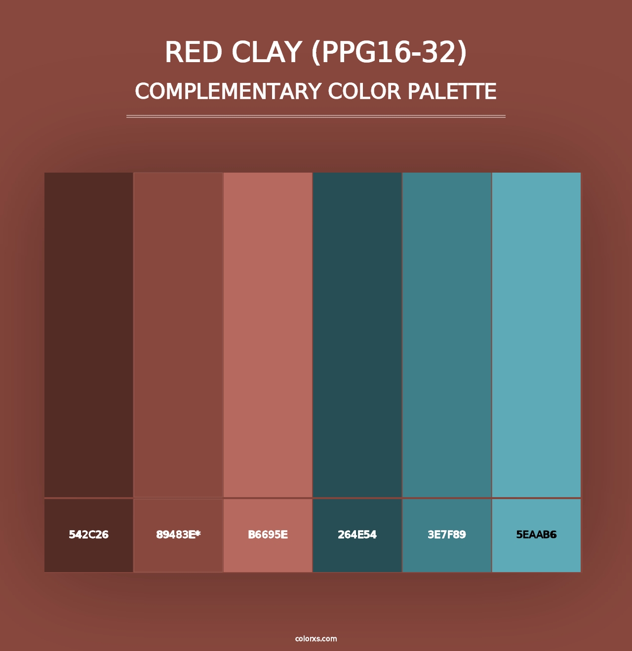 Red Clay (PPG16-32) - Complementary Color Palette