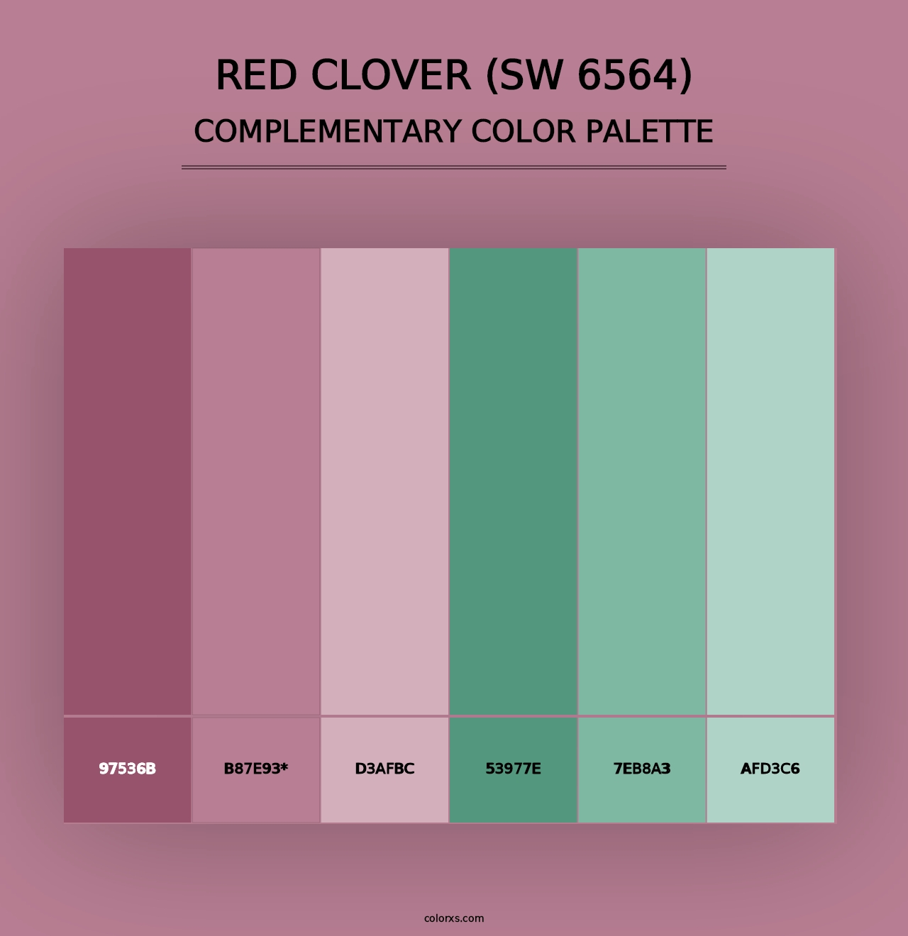 Red Clover (SW 6564) - Complementary Color Palette