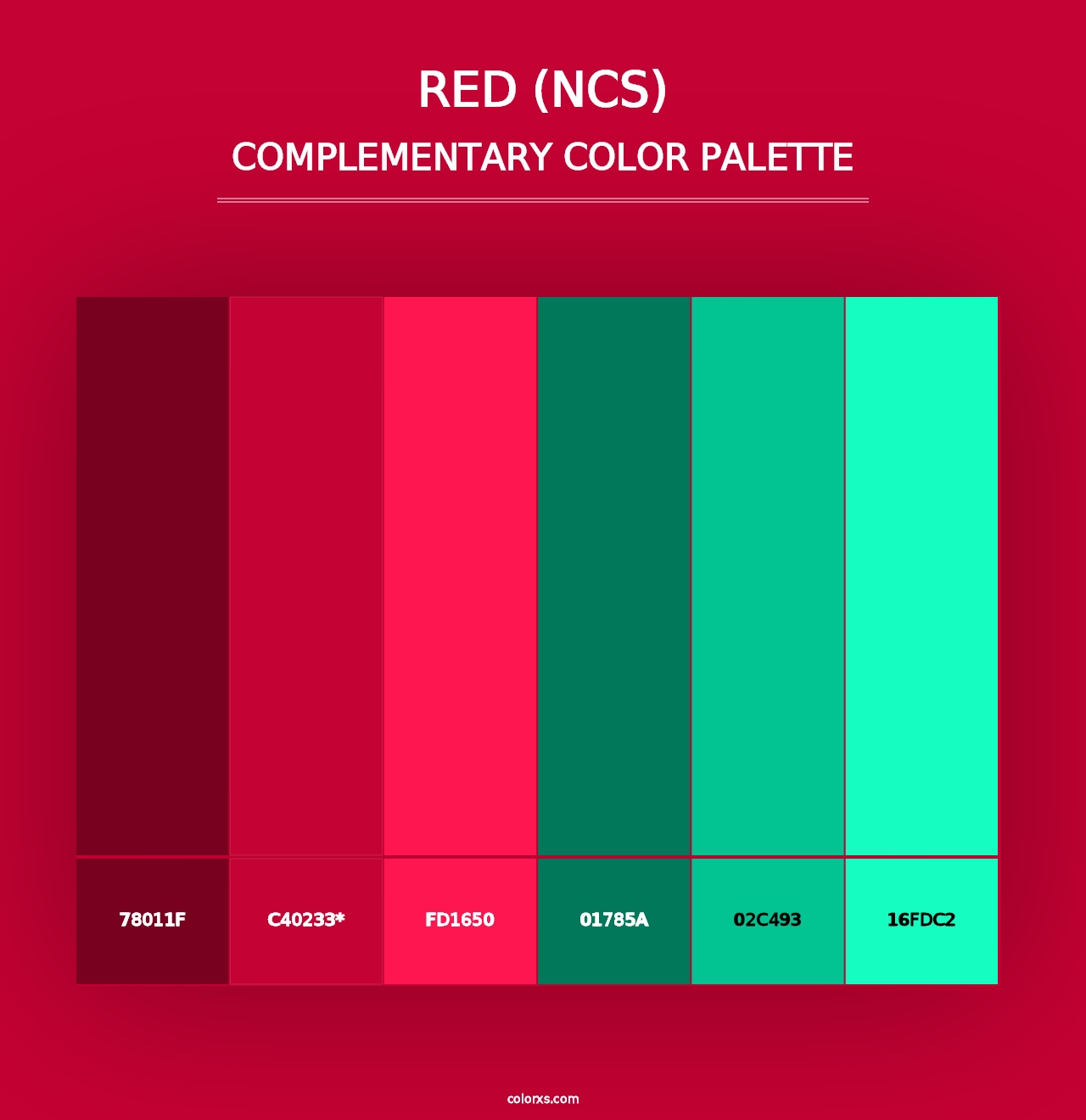 Red (NCS) - Complementary Color Palette