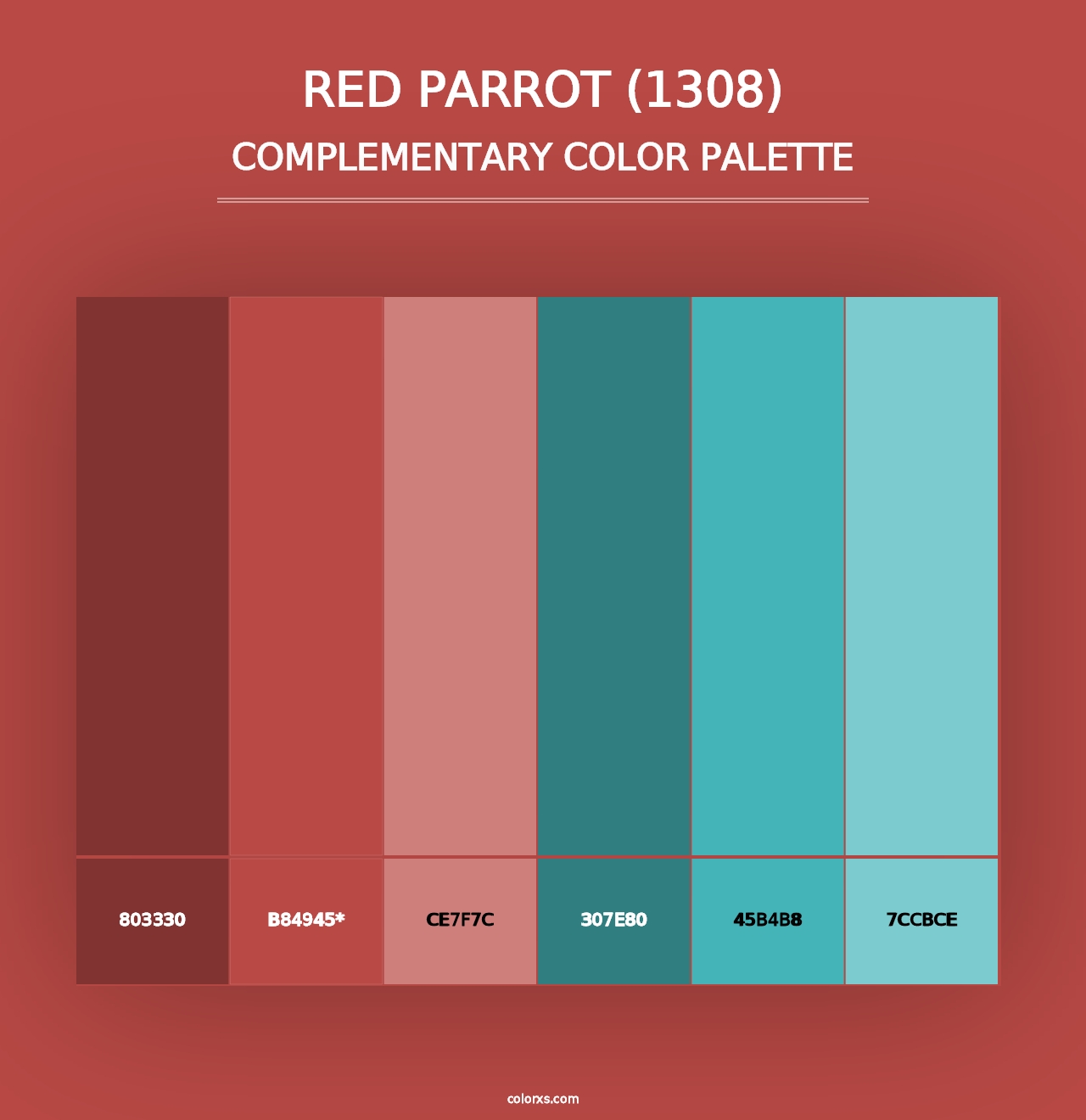 Red Parrot (1308) - Complementary Color Palette