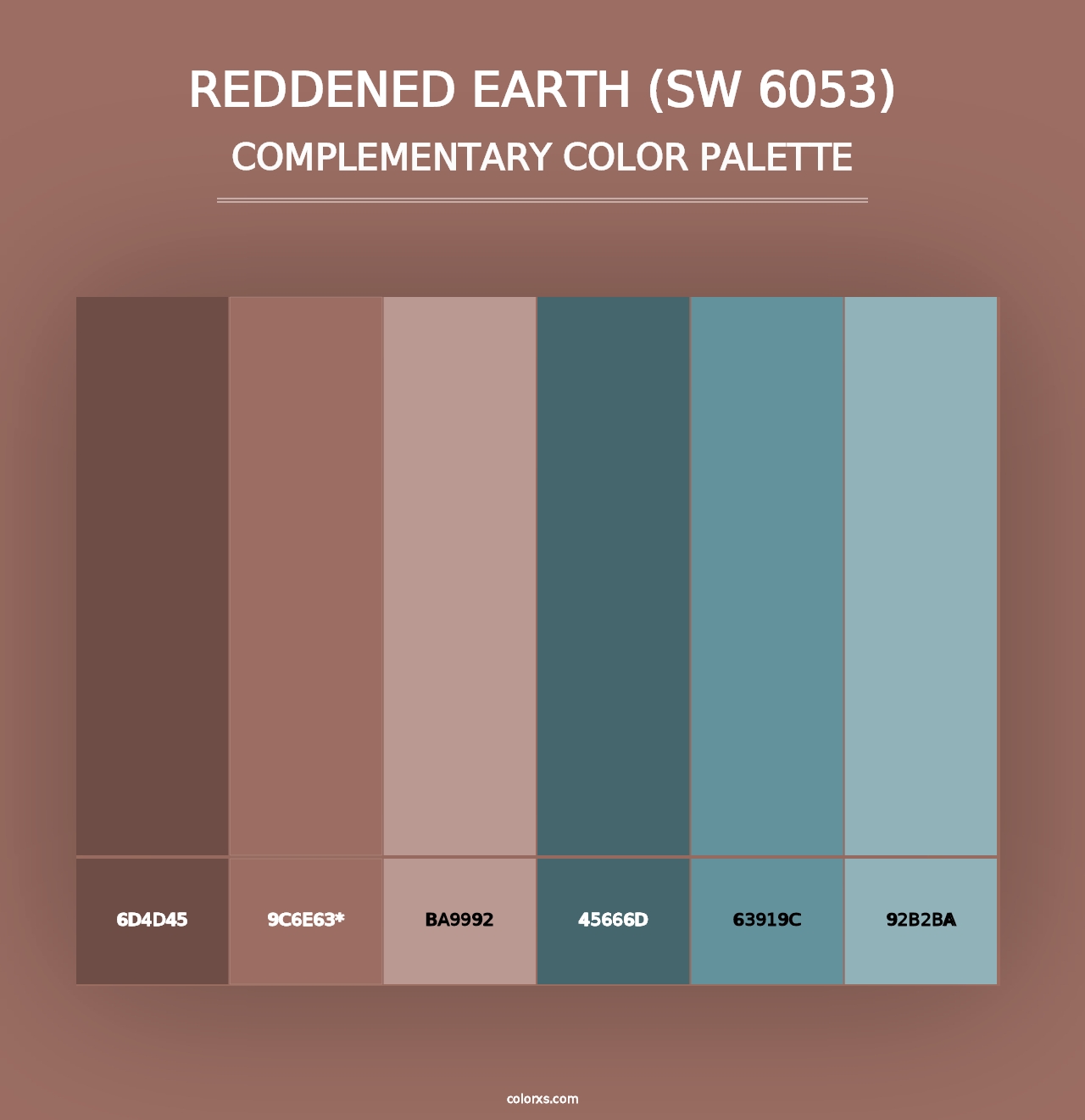 Reddened Earth (SW 6053) - Complementary Color Palette