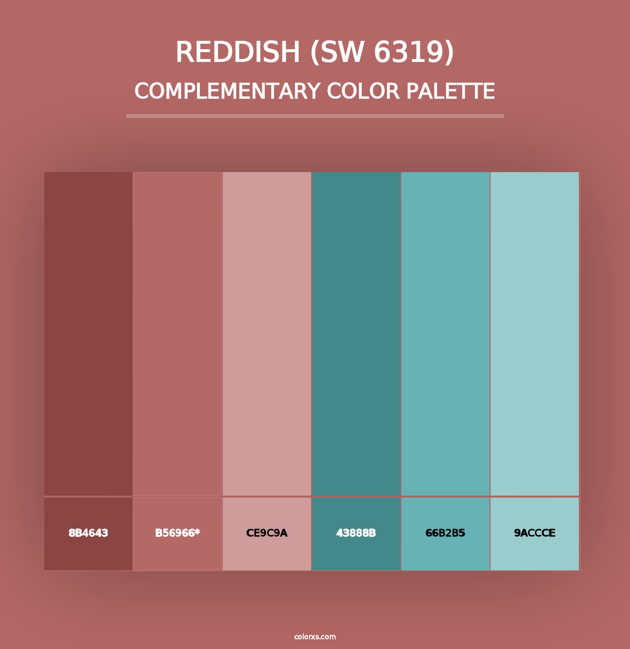 Reddish (SW 6319) - Complementary Color Palette