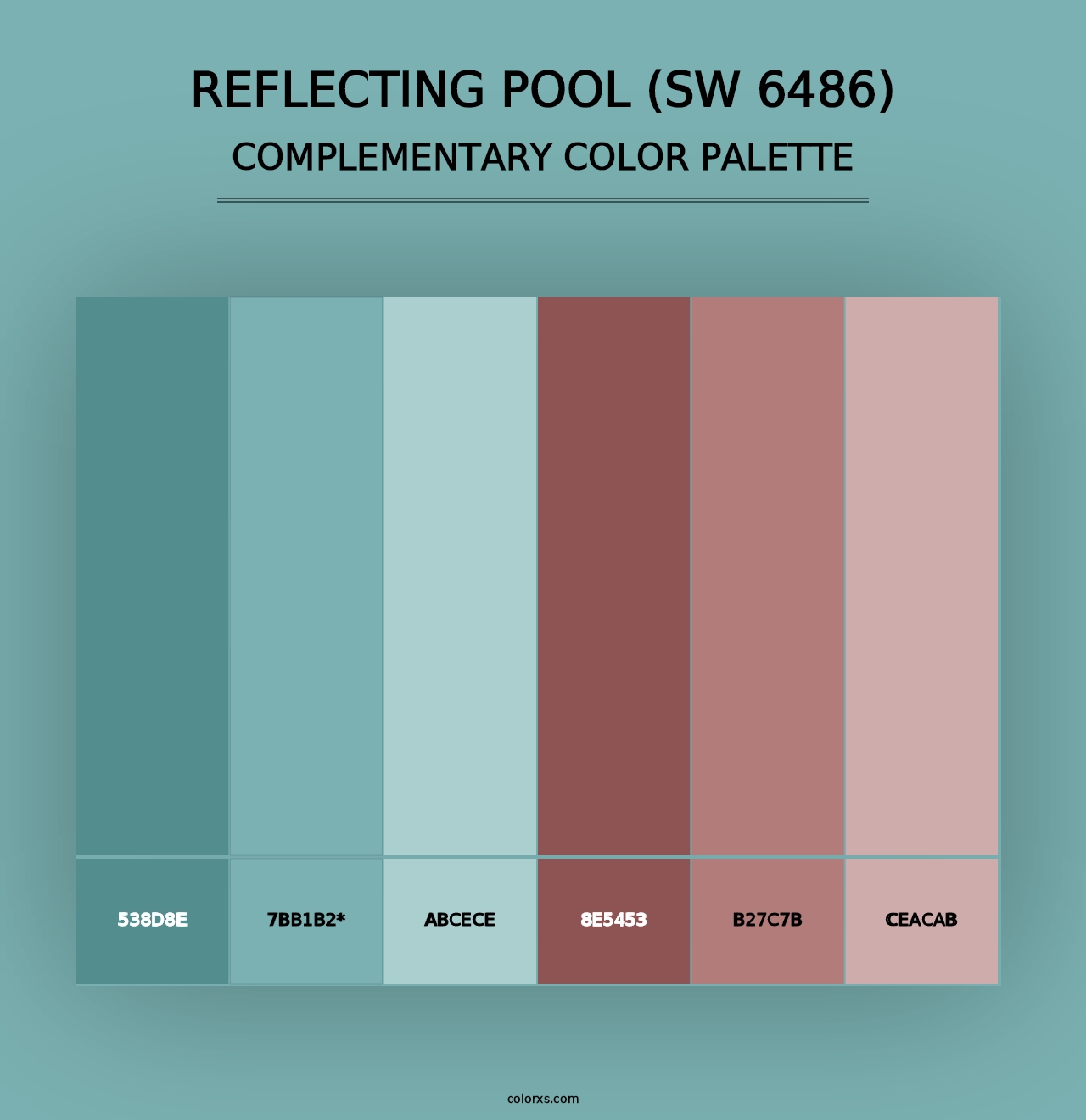 Reflecting Pool (SW 6486) - Complementary Color Palette