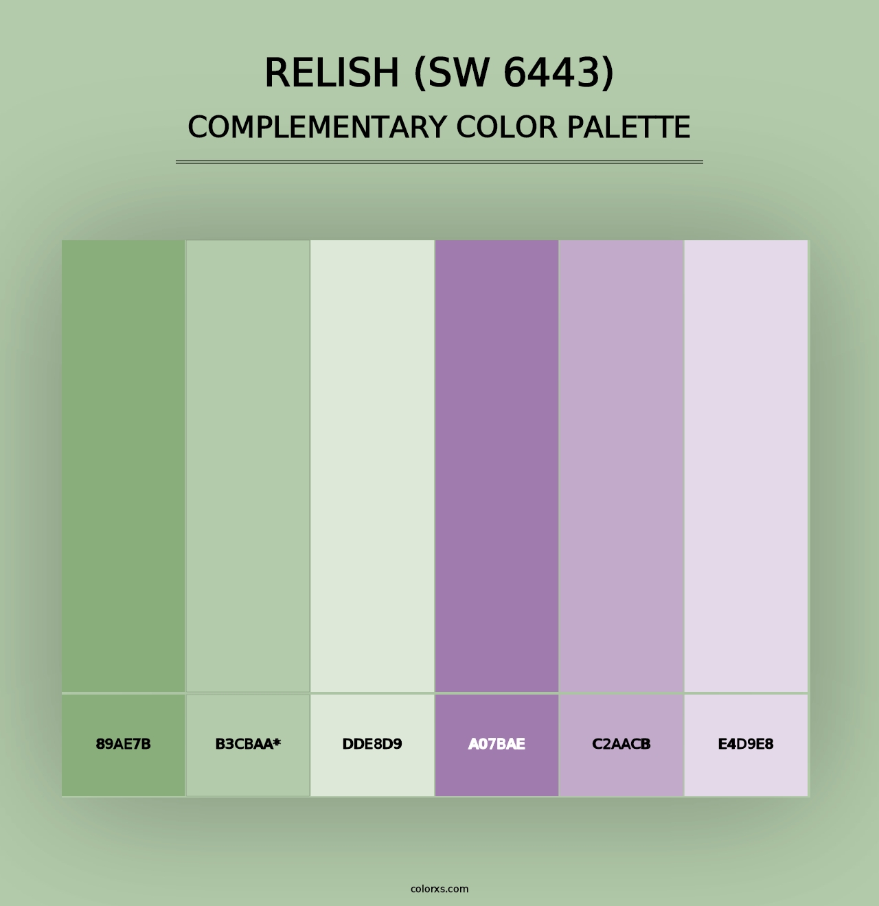 Relish (SW 6443) - Complementary Color Palette