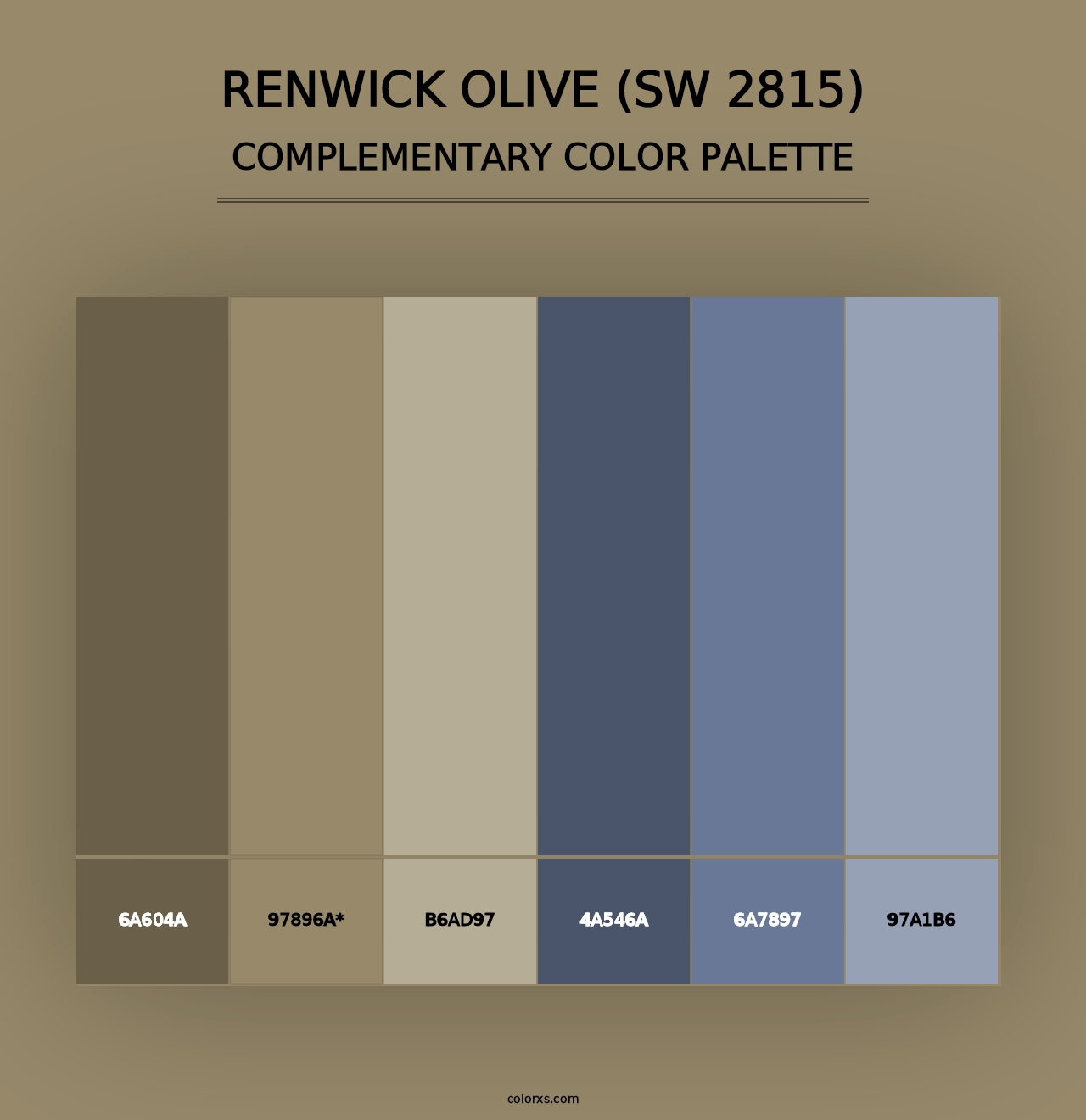 Renwick Olive (SW 2815) - Complementary Color Palette