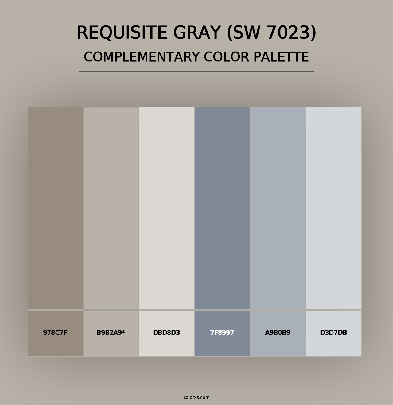 Requisite Gray (SW 7023) - Complementary Color Palette