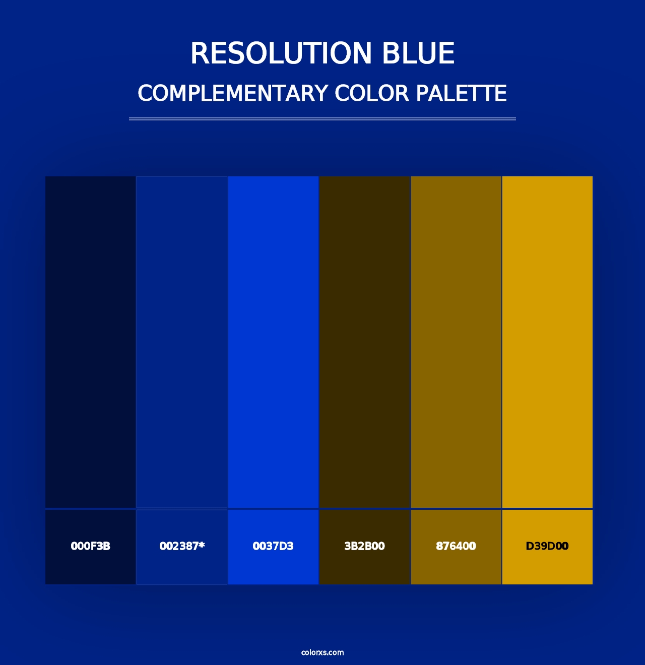 Resolution Blue - Complementary Color Palette