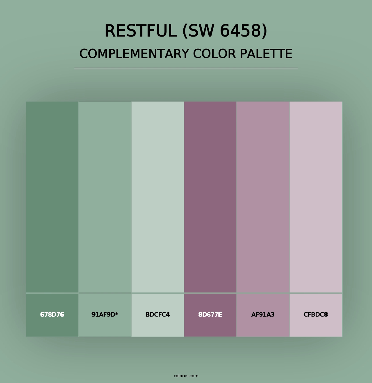 Restful (SW 6458) - Complementary Color Palette