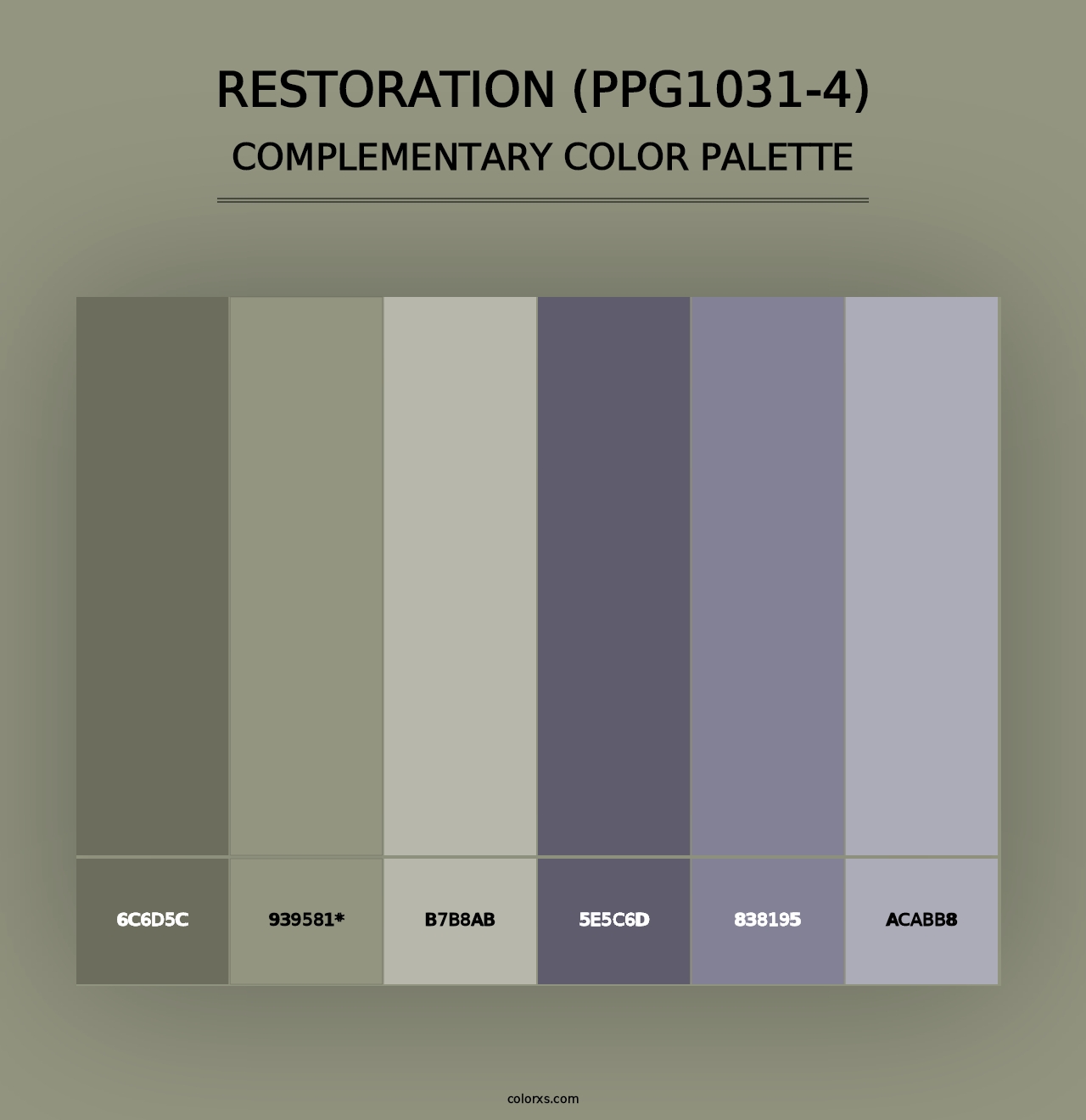 Restoration (PPG1031-4) - Complementary Color Palette