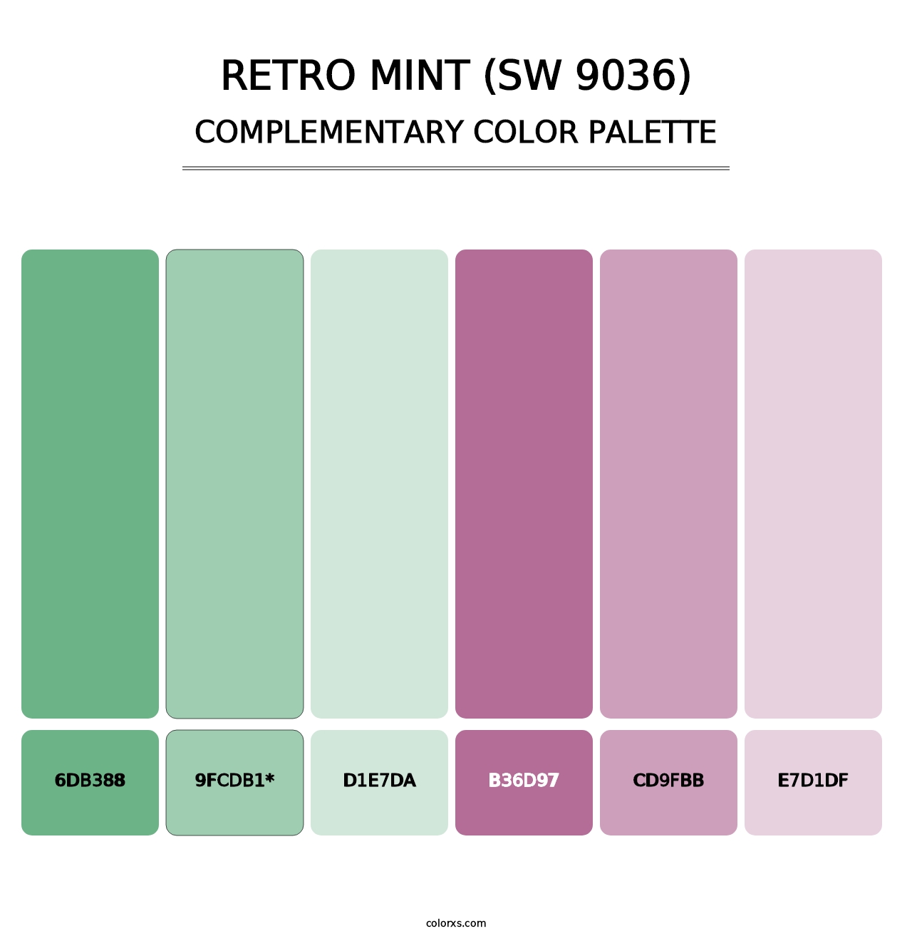 Retro Mint (SW 9036) - Complementary Color Palette