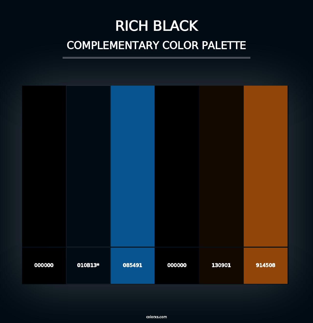 Rich Black - Complementary Color Palette