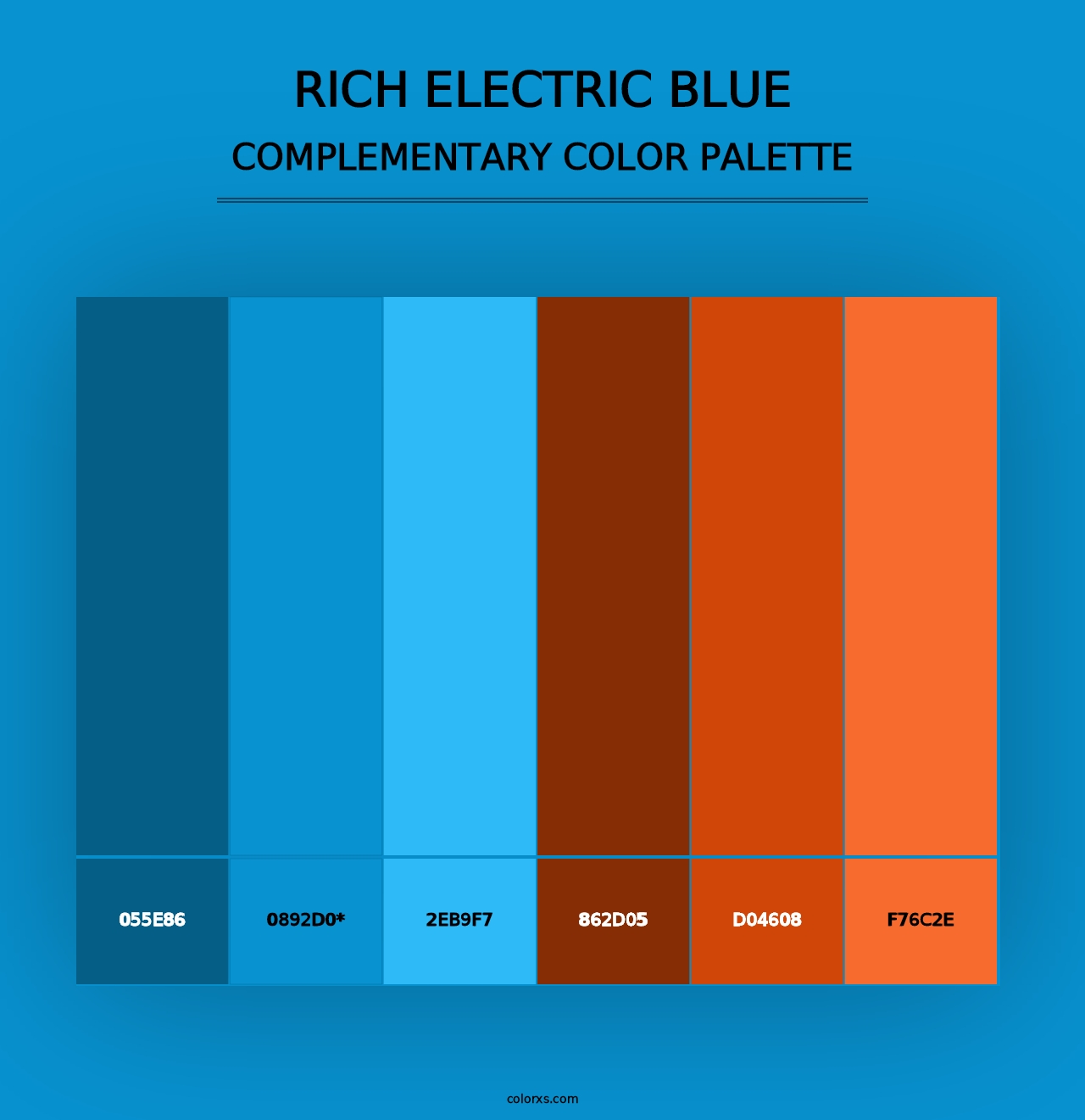 Rich Electric Blue - Complementary Color Palette