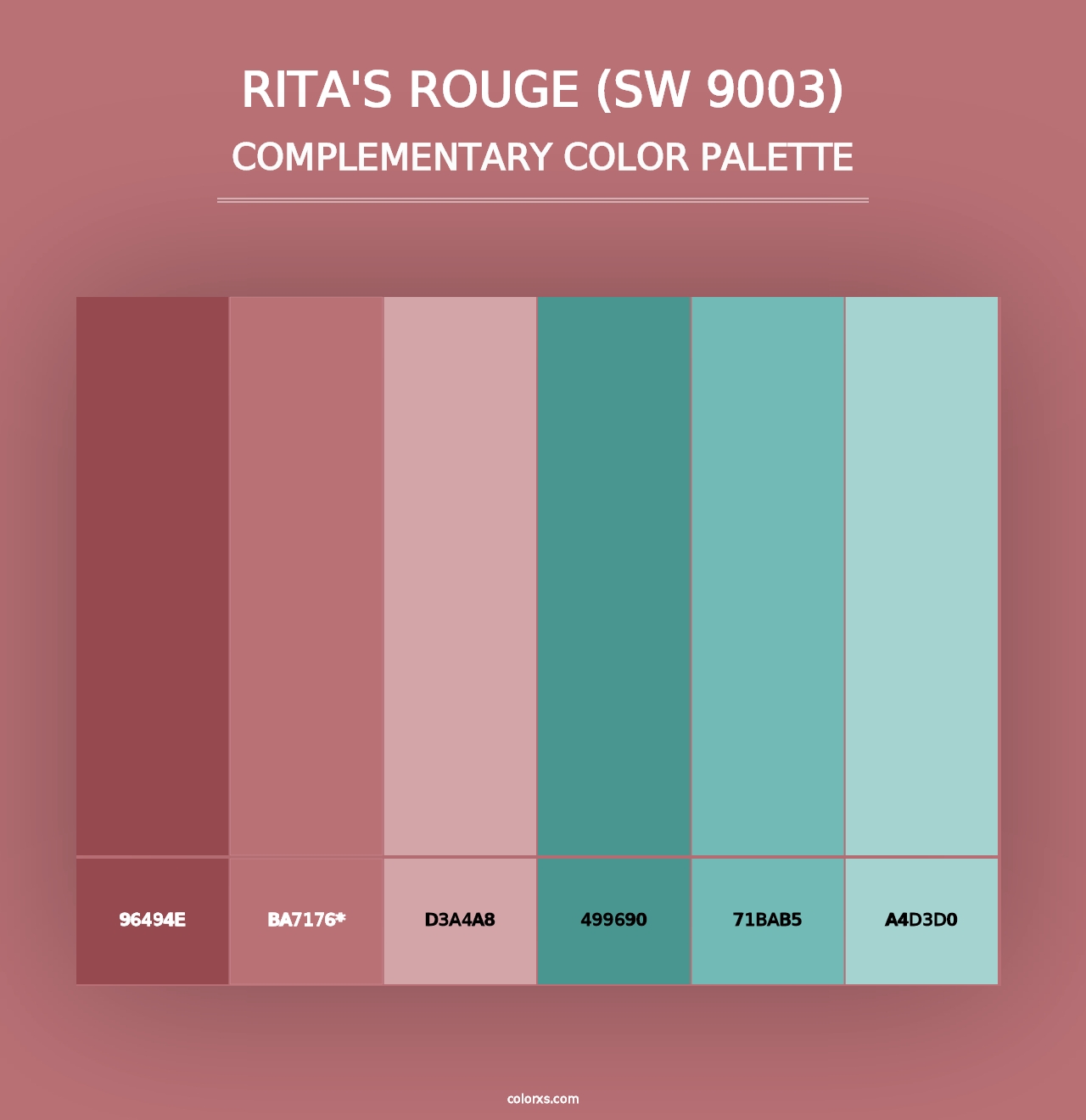 Rita's Rouge (SW 9003) - Complementary Color Palette