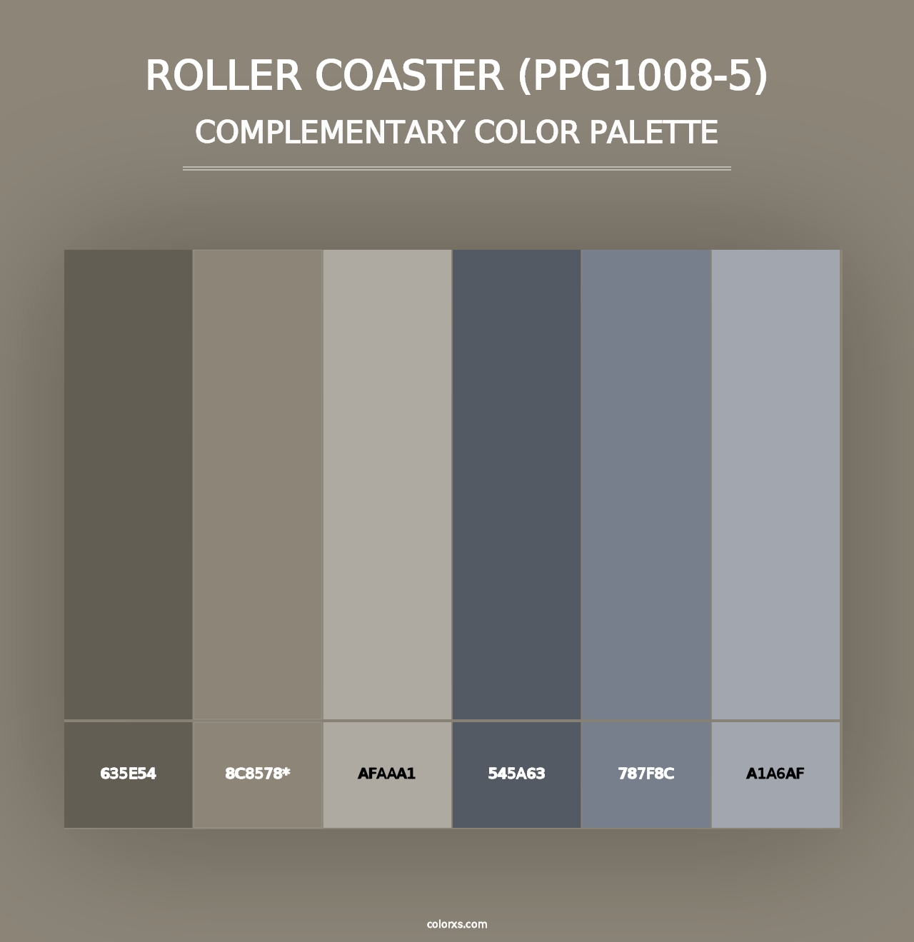 Roller Coaster (PPG1008-5) - Complementary Color Palette