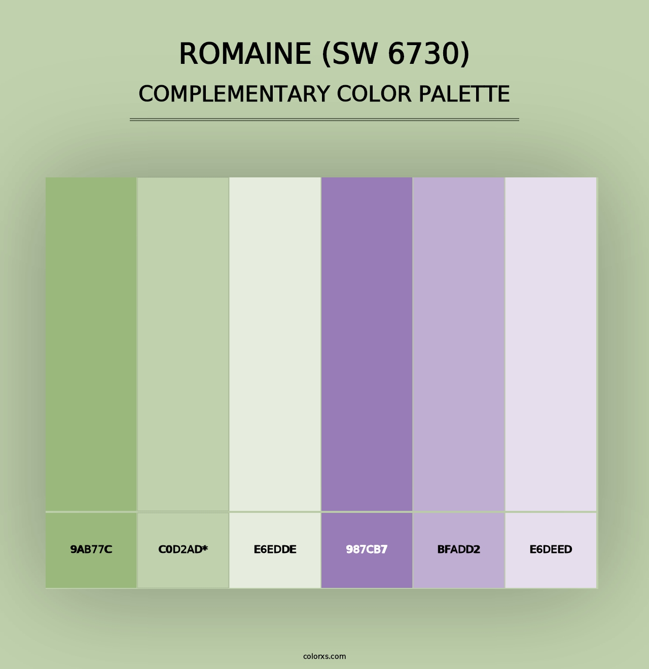 Romaine (SW 6730) - Complementary Color Palette