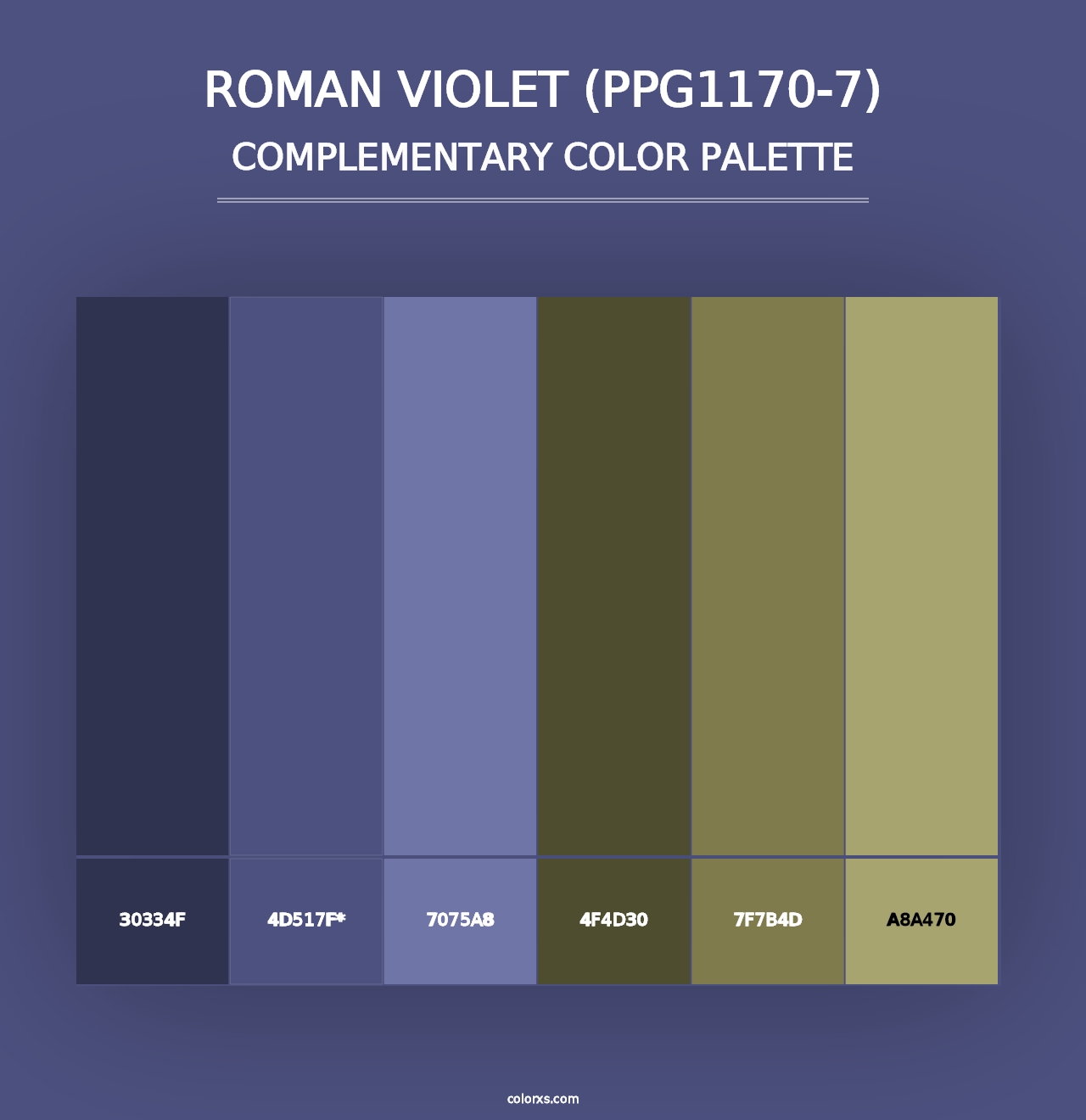 Roman Violet (PPG1170-7) - Complementary Color Palette