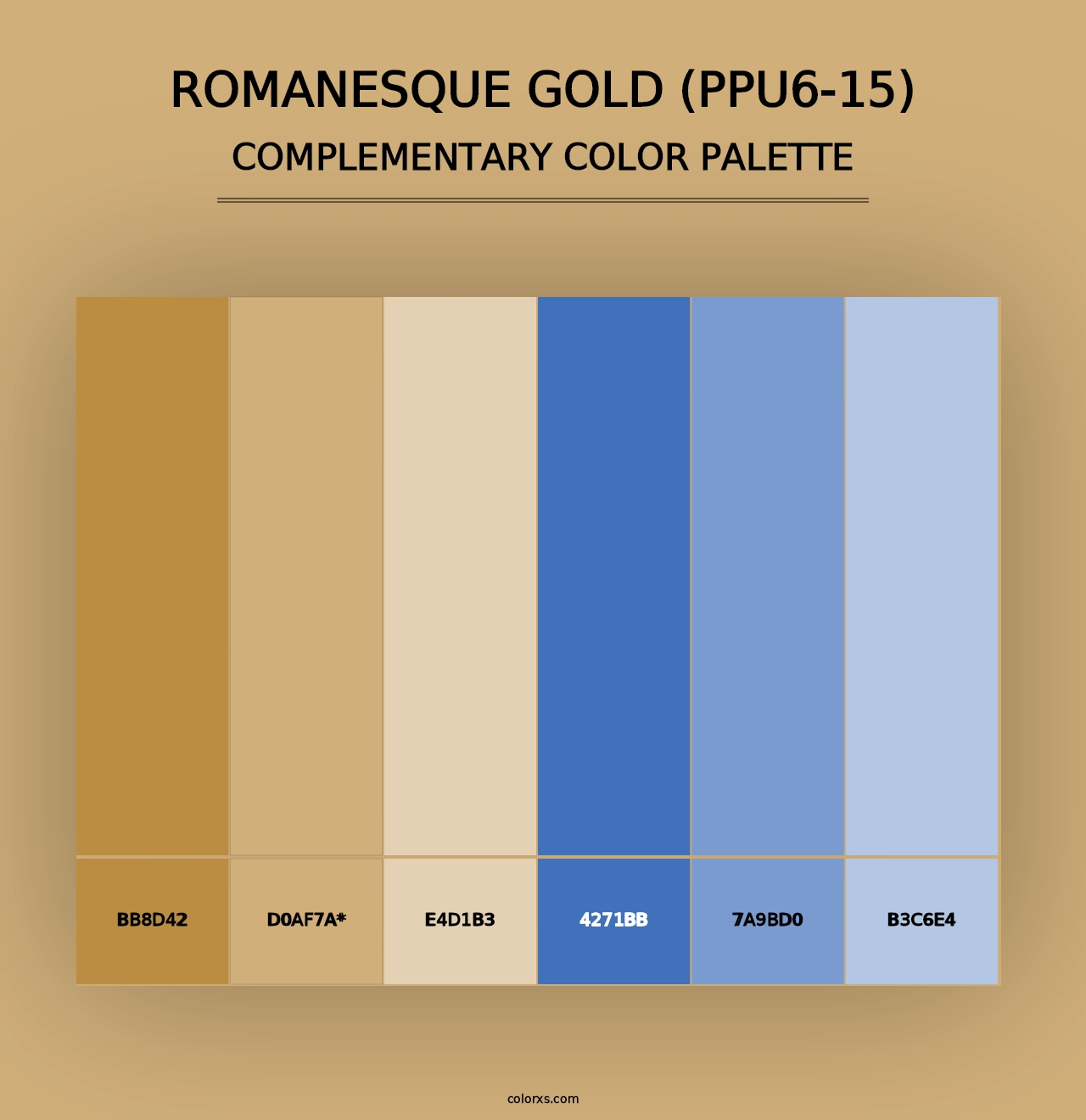 Romanesque Gold (PPU6-15) - Complementary Color Palette