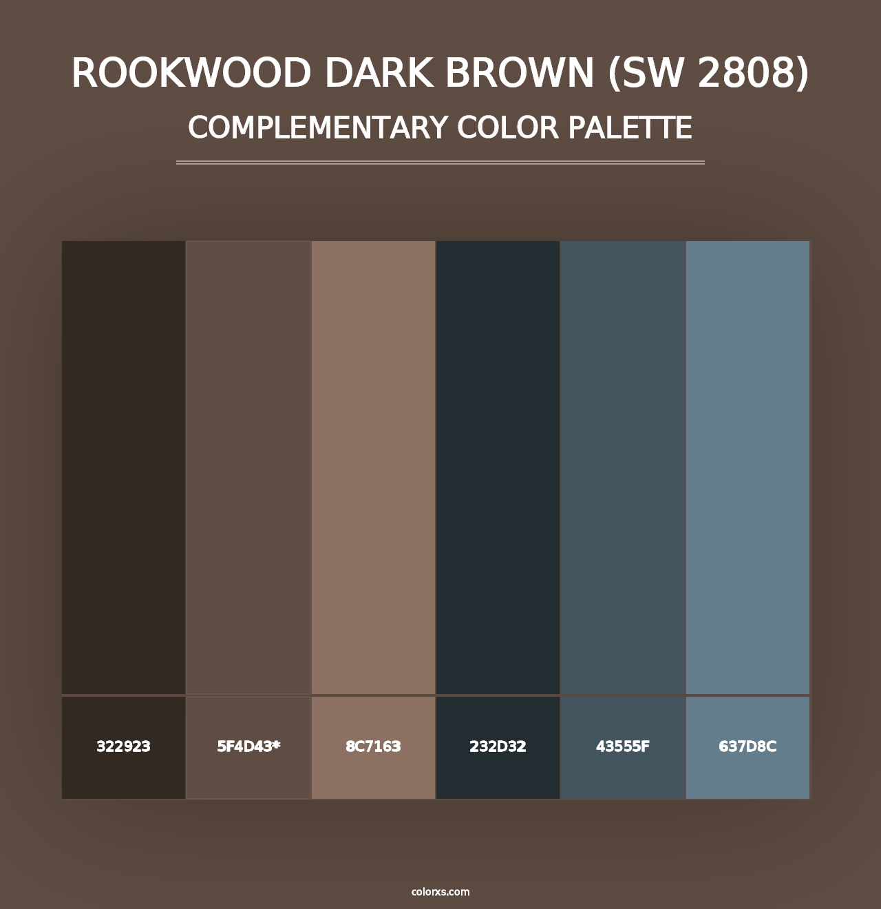 Rookwood Dark Brown (SW 2808) - Complementary Color Palette